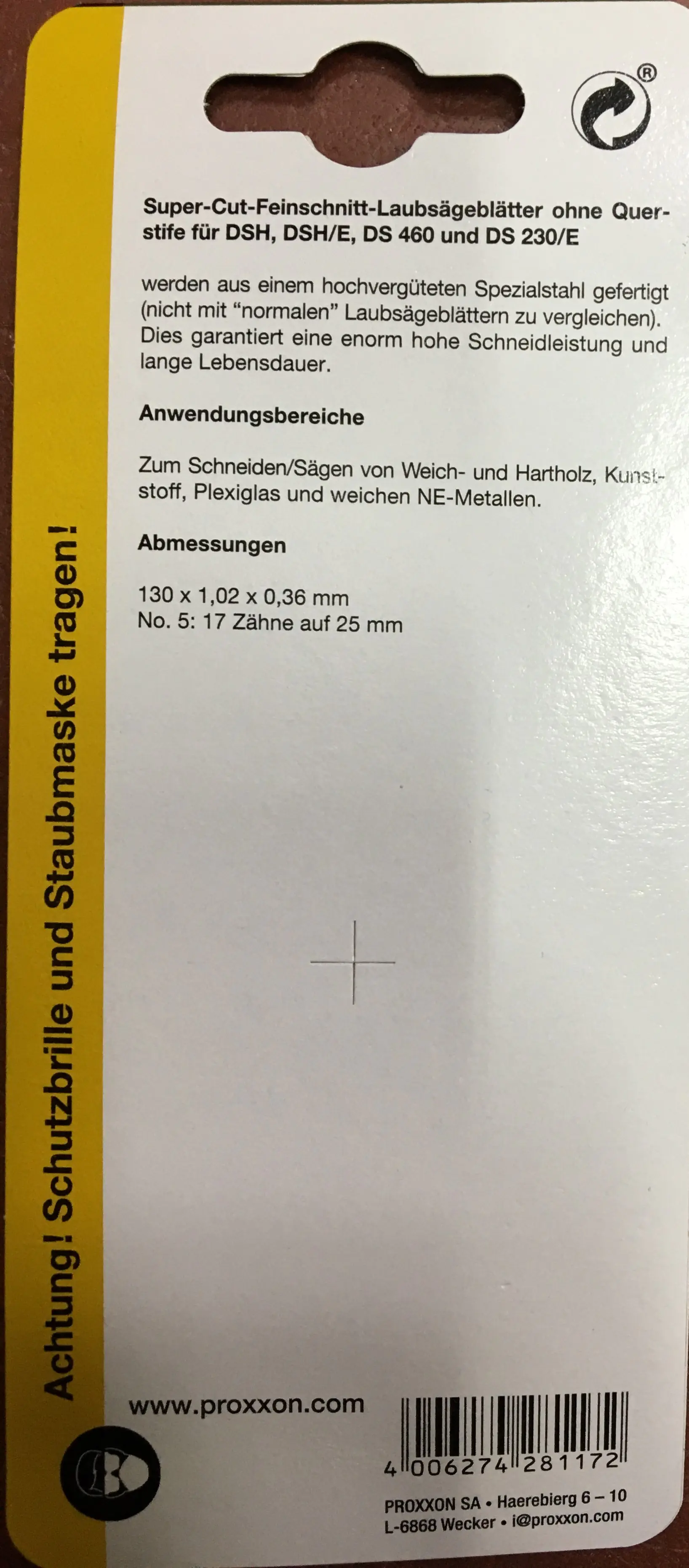 Proxxon Micromot Super-Cut-Laubsägeblatt normal 17 Zähne 25 mm Proxxon Micromot Super-Cut-Laubsägeblatt normal 17 Zähne 25 mm