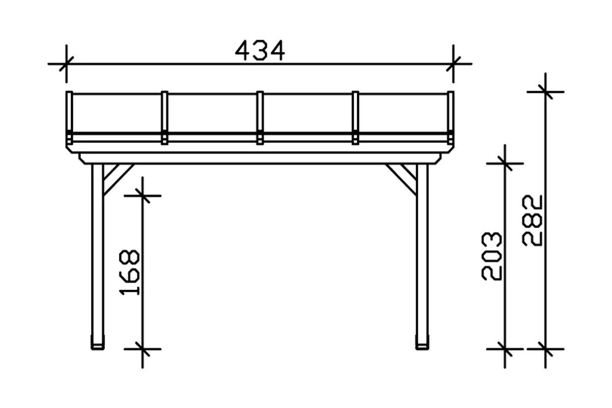 SKAN HOLZ Terrassenüberdachung Ancona 434 x 350 cm, Leimholz, natur