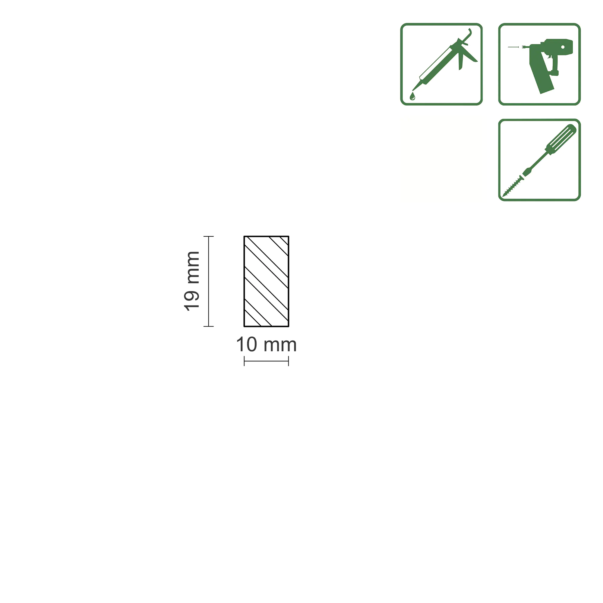 FN Neuhofer Flachleiste 100 cm 19 x 10 mm Fichte/Kiefer
