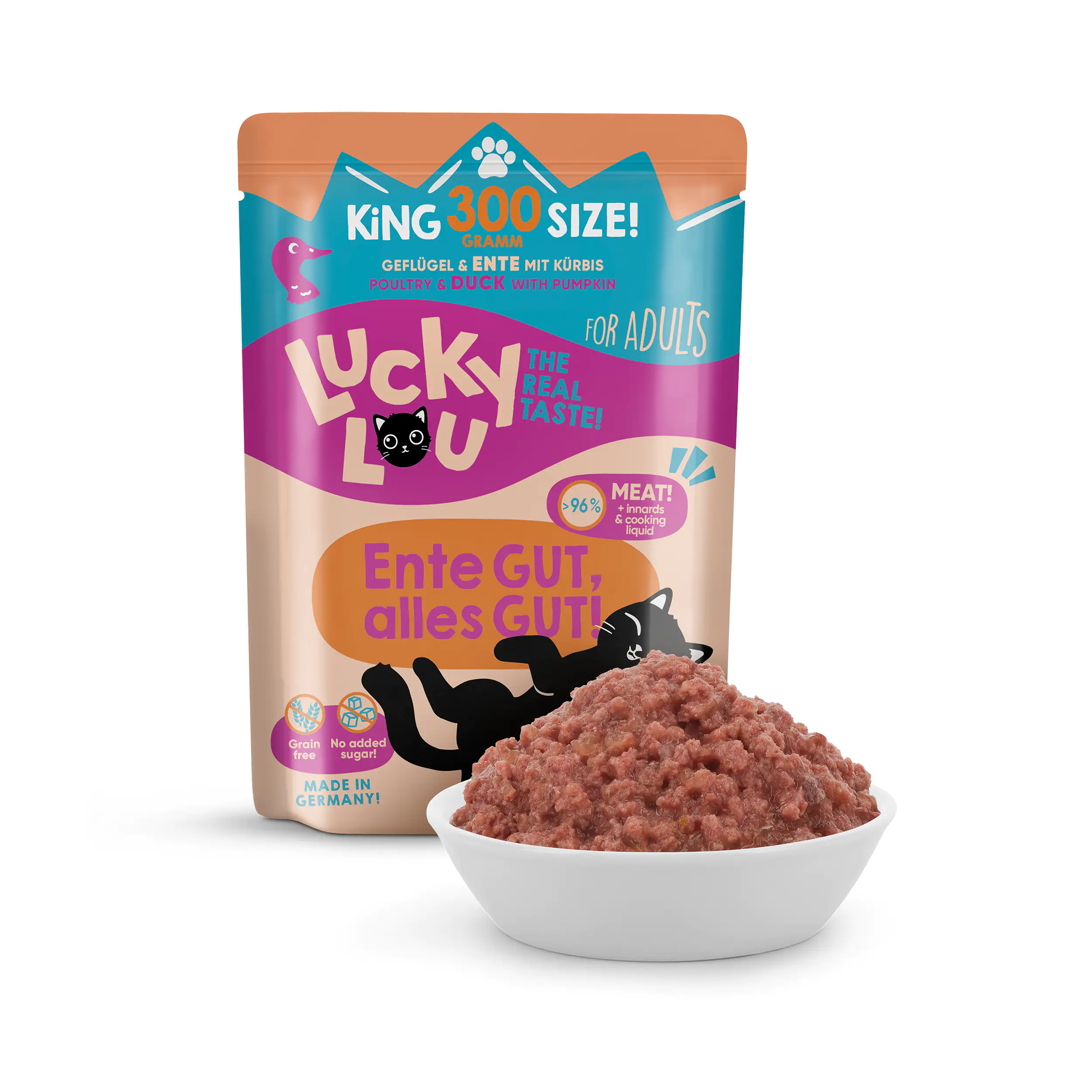 Lucky Lou Katzenfutter Geflügel und Ente 300 g
