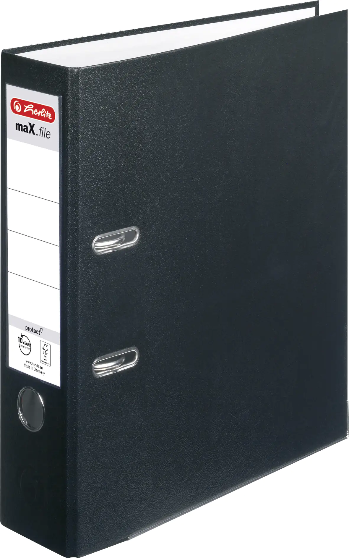 herlitz Ordner max.file protect A4 PP-Folienbezug, Fenster, 8 cm, schwarz herlitz Ordner max.file protect A4 PP-Folienbezug, Fenster, 8 cm, schwarz