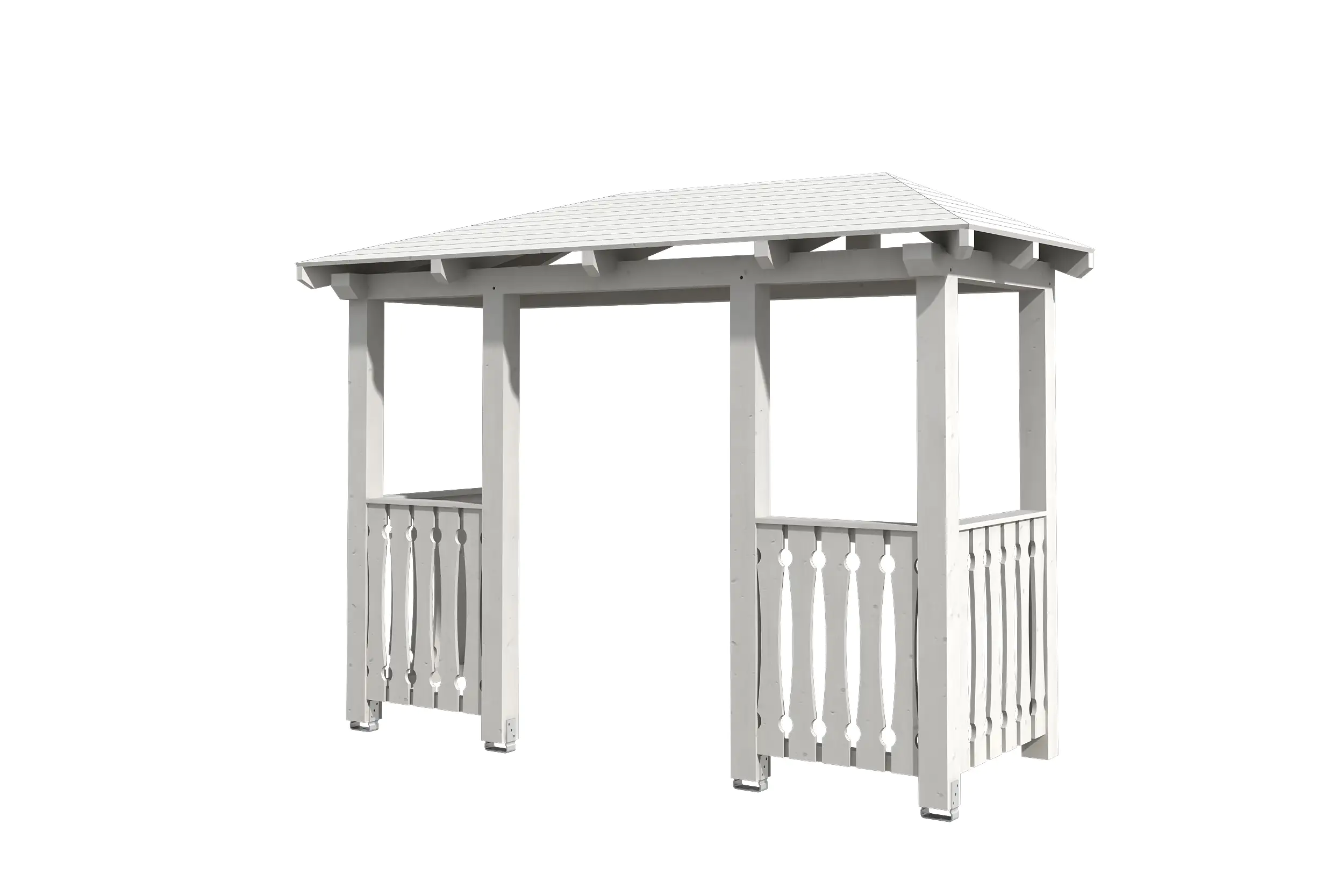 4018211017430 SKAN HOLZ Vordach Wismar Typ 6 351 x 134 cm, lasiert in Weiß