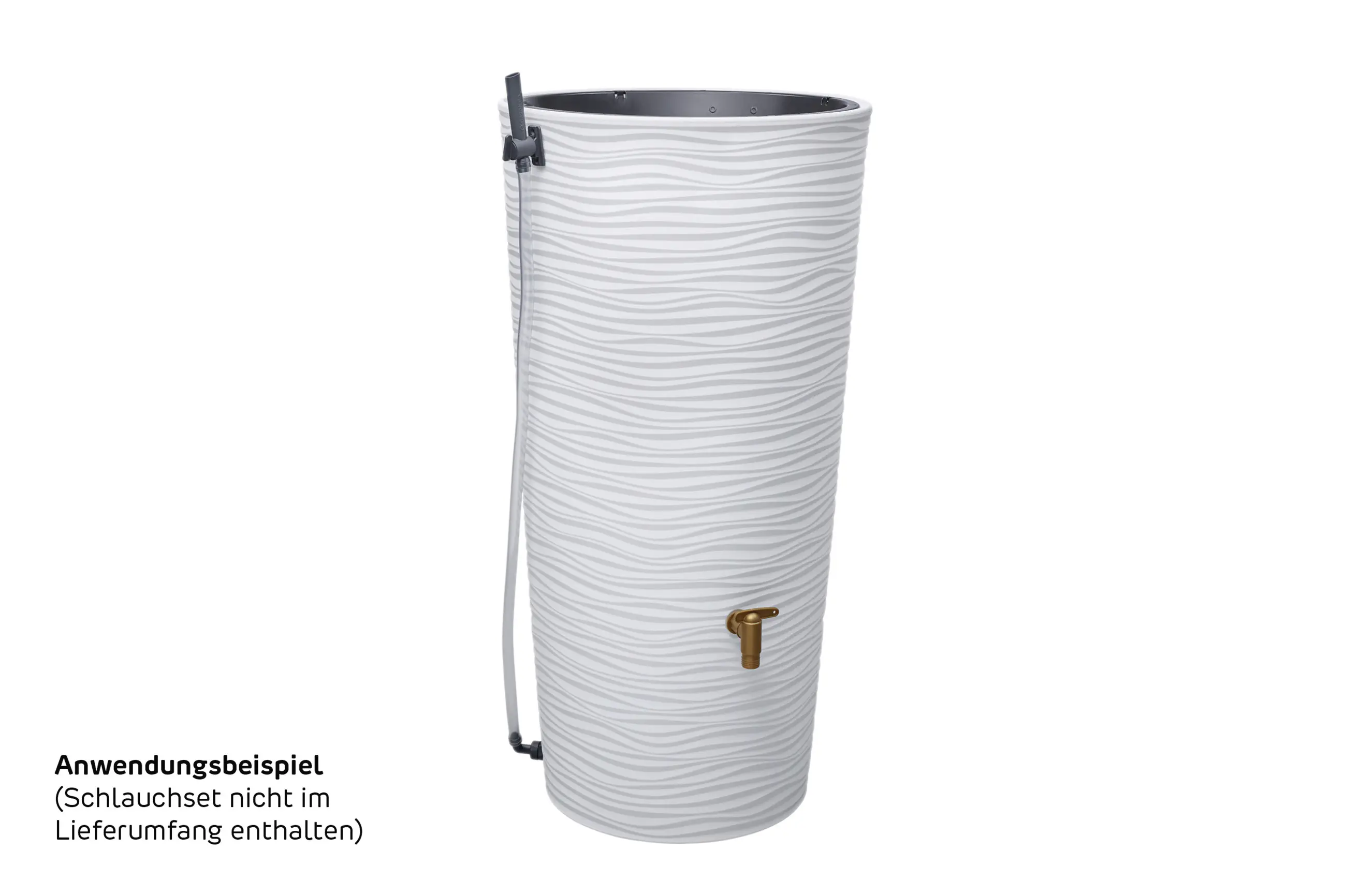 Garantia Regentonne Natura 2in1 rund inkl. Pflanzschale 210 L arctic 