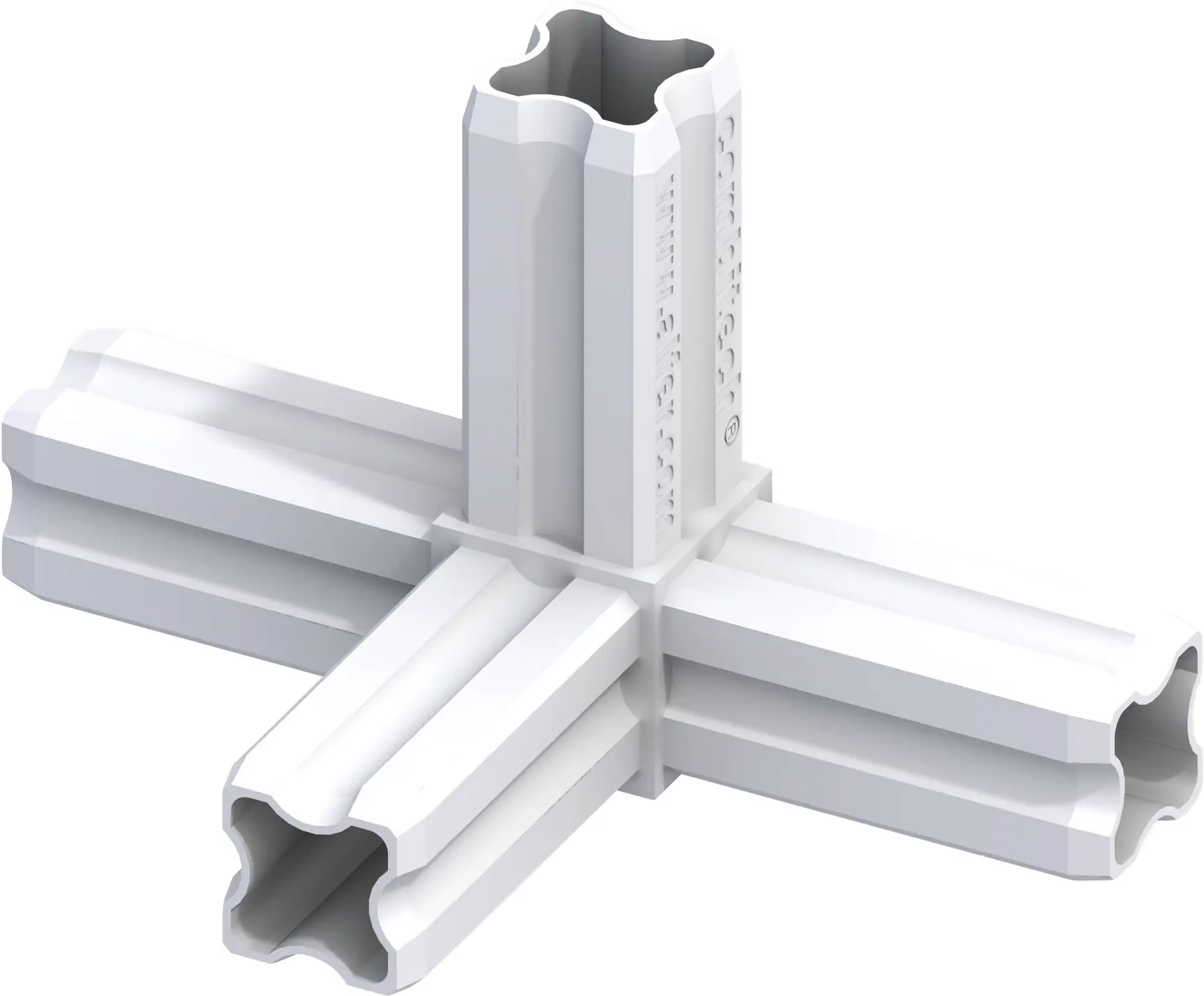 alfer Knoten-Verbinder 90º, 4 Zapfen 23.5 mm Kunststoff glatt weiss alfer Knoten-Verbinder 90º, 4 Zapfen 23.5 mm Kunststoff glatt weiss