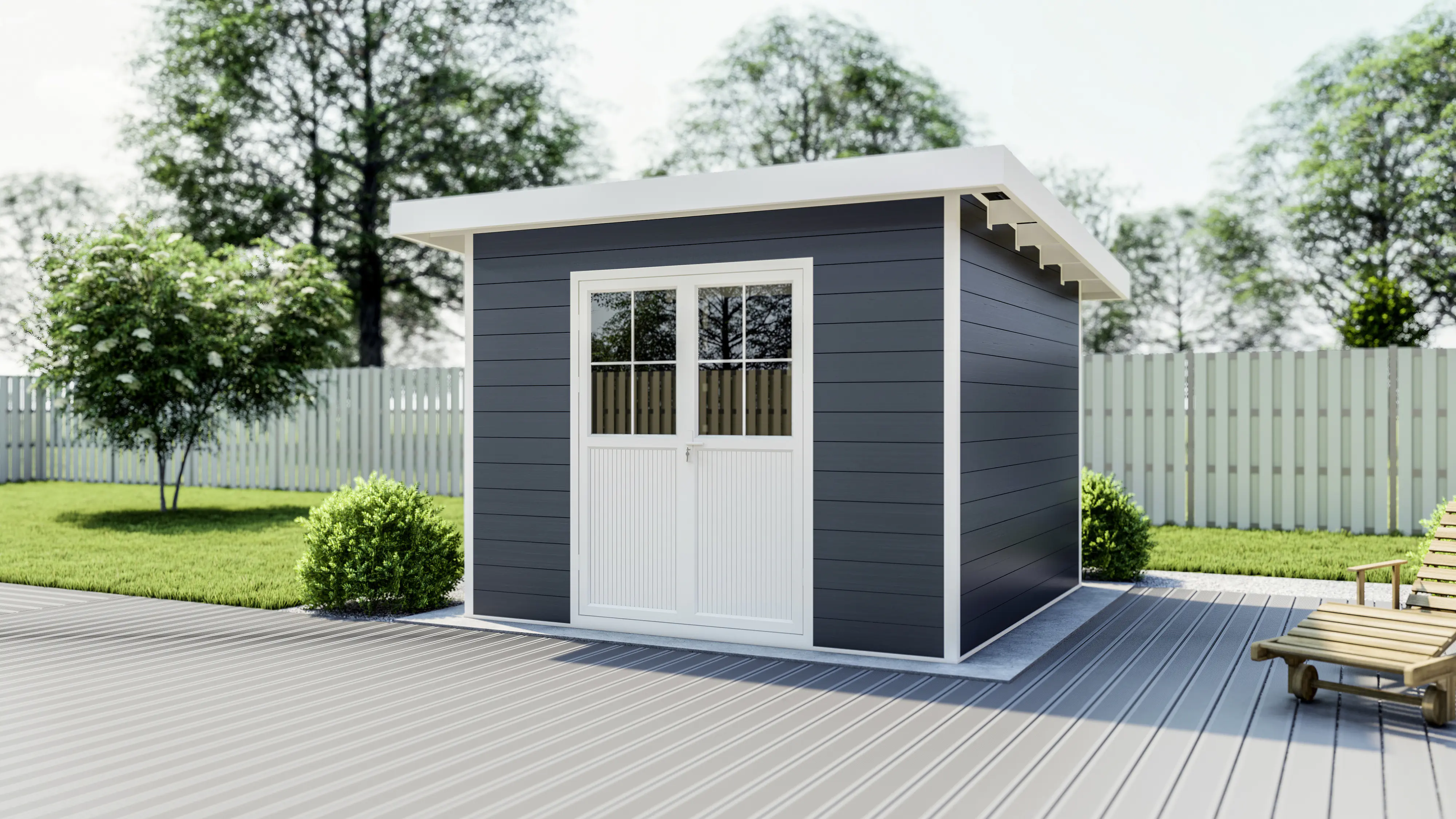 elephant WPC Gartenhaus mit Flachdach M 300 x 300 cm 