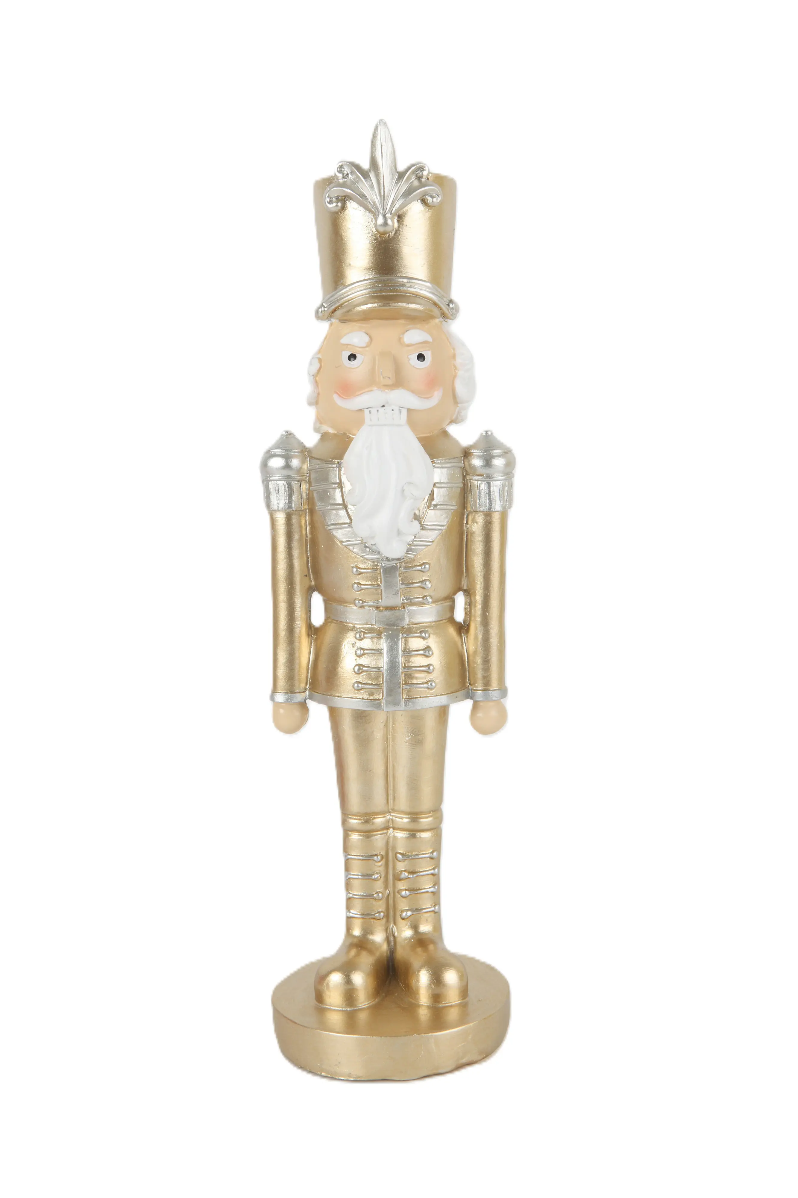 TrendLine Deko Nussknacker Polyresin Ø 8 x 30,5 cm gold/weiß