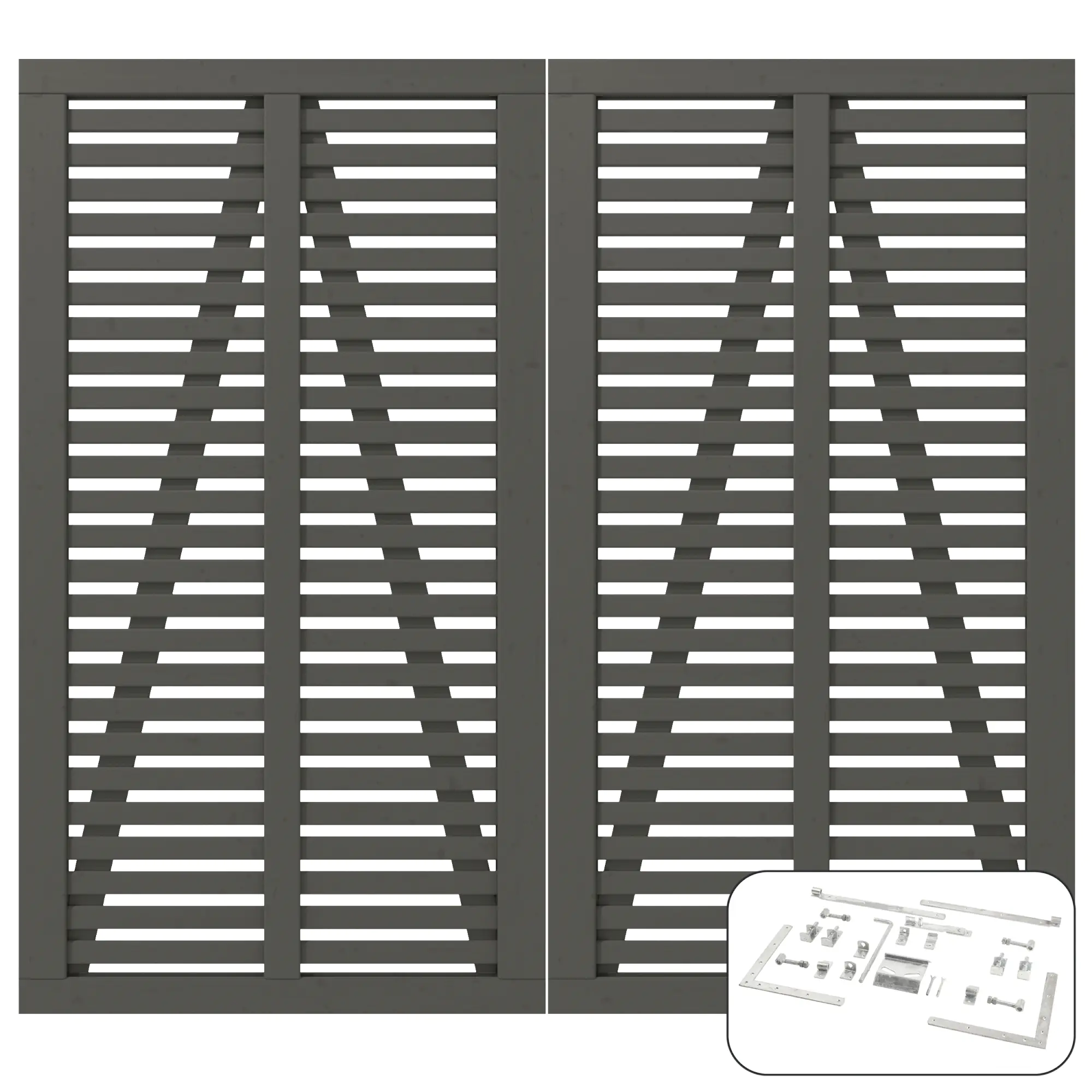 Plus Doppeltor Harmoni inkl. Beschläge 200 x 180 cm umbragrau fungizidbehandelt Plus Doppeltor Harmoni inkl. Beschläge 200 x 180 cm umbragrau fungizidbehandelt