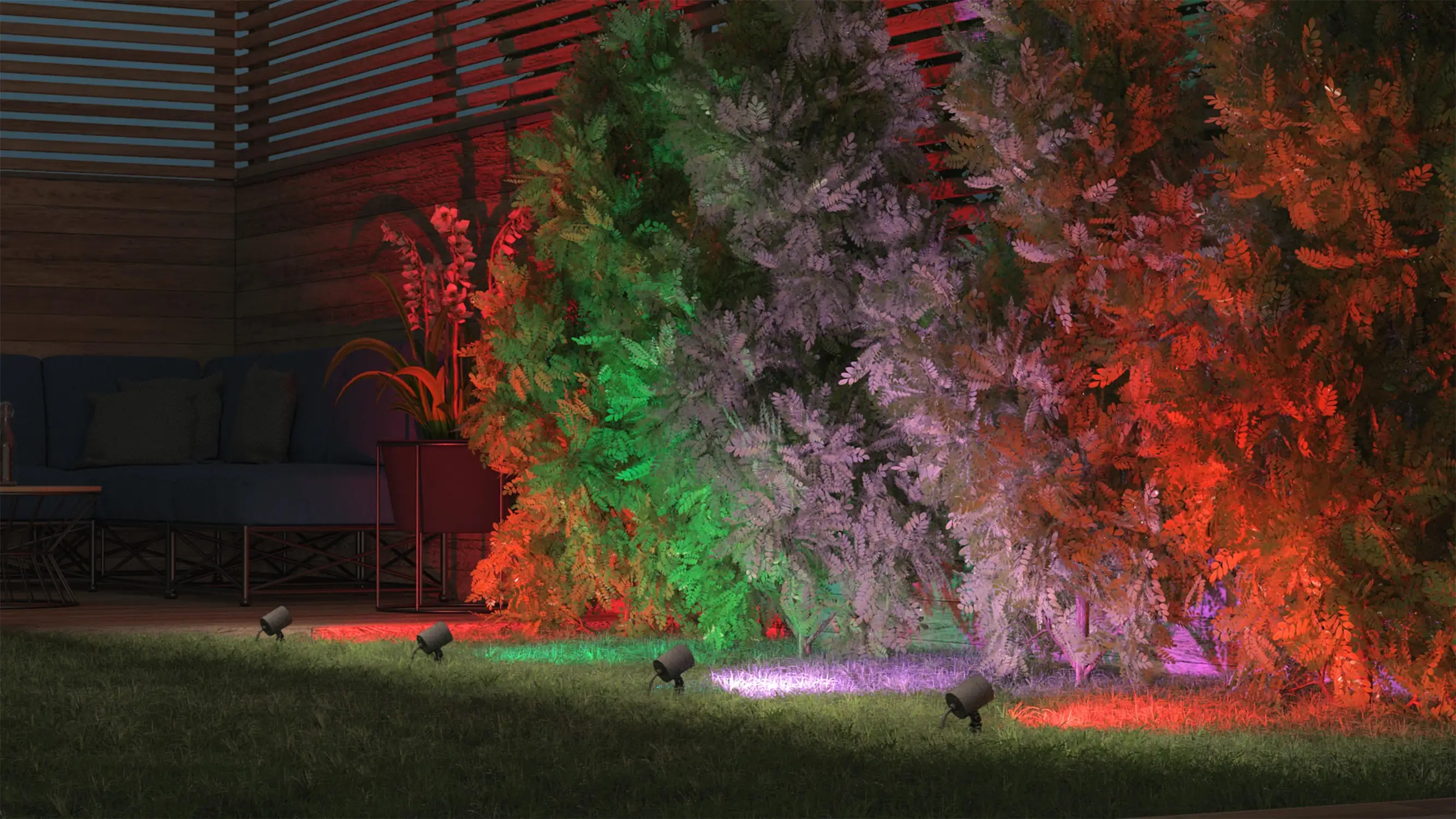 4018412678737_2 Müller Licht tint LED Gartenspot Flores Gen2 19,5 x 6,5 cm RGBW Smart