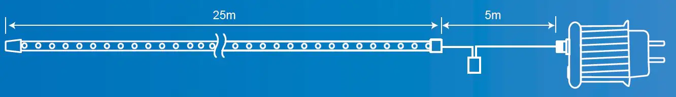 TrendLine LED-Lichterschlauch Maxi Außen 25 m warmweiß-kaltweiß mit Timer, 8 Lichteffekte