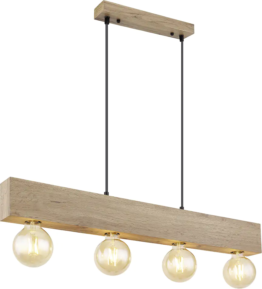 Globo Hängeleuchte Erna schwarz-braun 80 x 6 cm E27, max. 60 W Globo Hängeleuchte Erna schwarz-braun 80 x 6 cm E27, max. 60 W