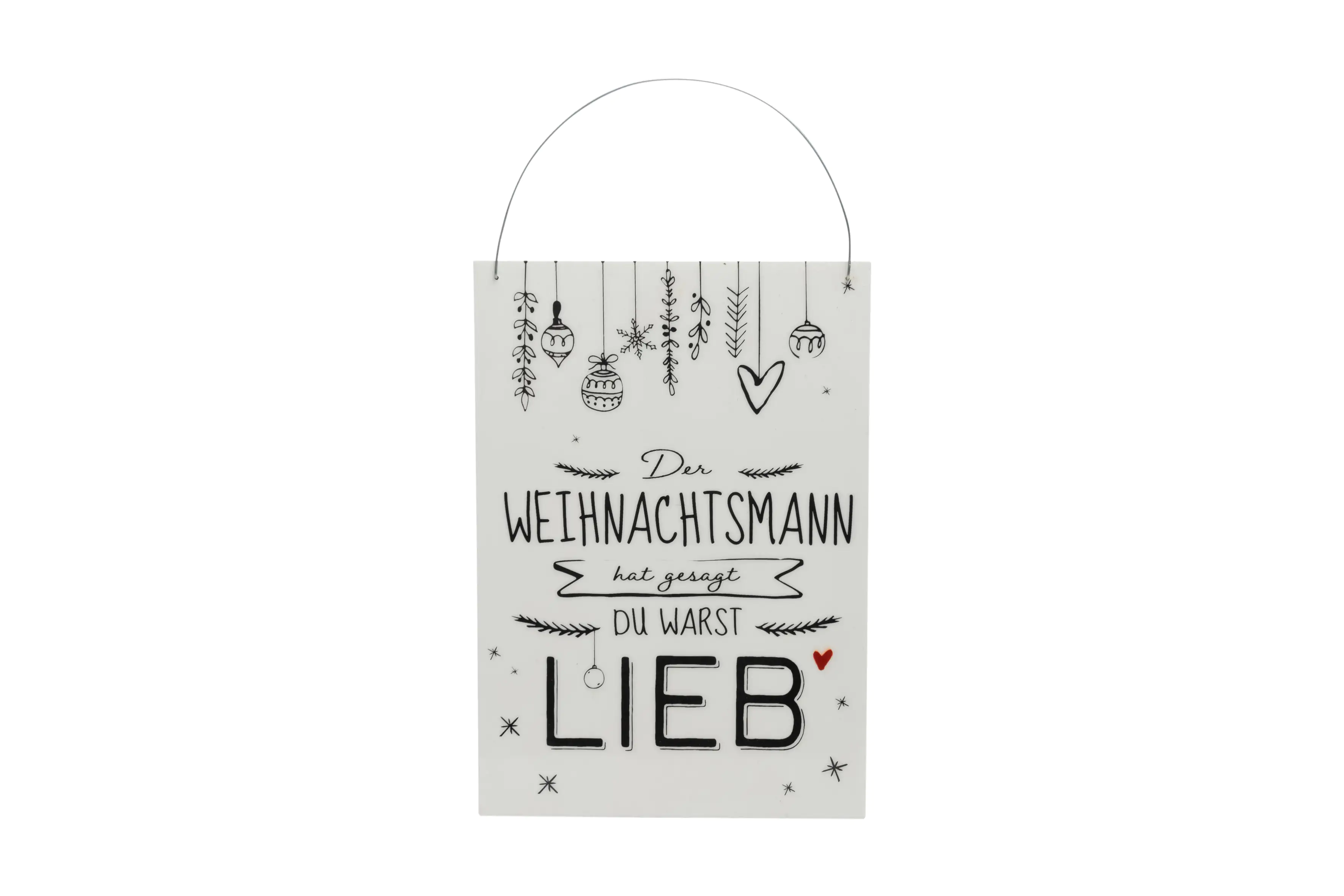 Freese Holz-Türschild Der Weihnachtsmann hat gesagt, weiß, 23 x 16 cm