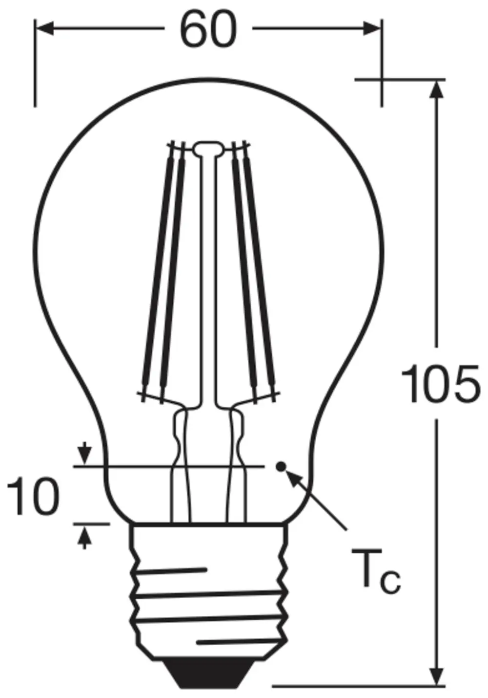 Osram LED Leuchtmittel Classic A60 E27 7W warmweiß, klar