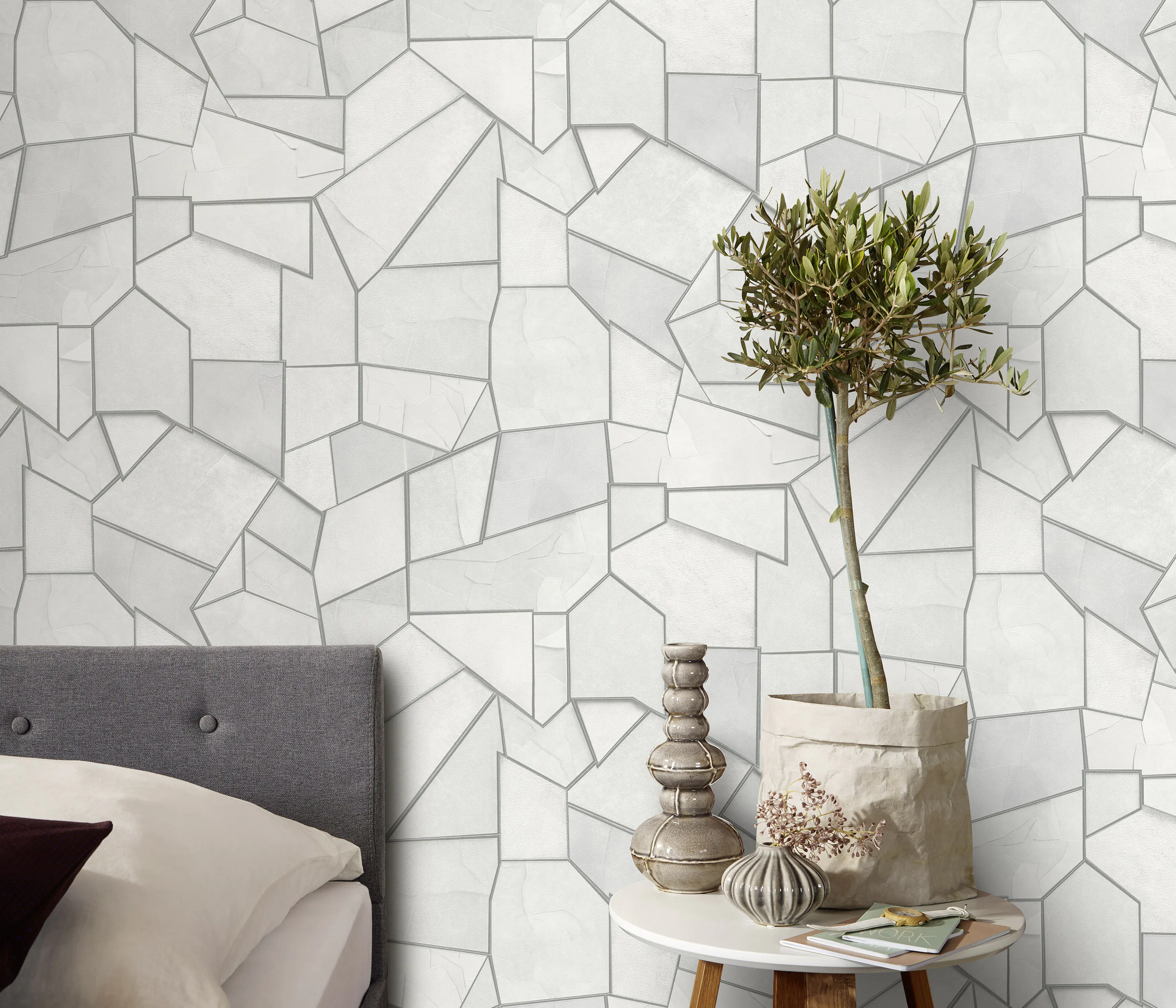 Erismann Vliestapete Grafisch grau 10,05 x 0,53 m