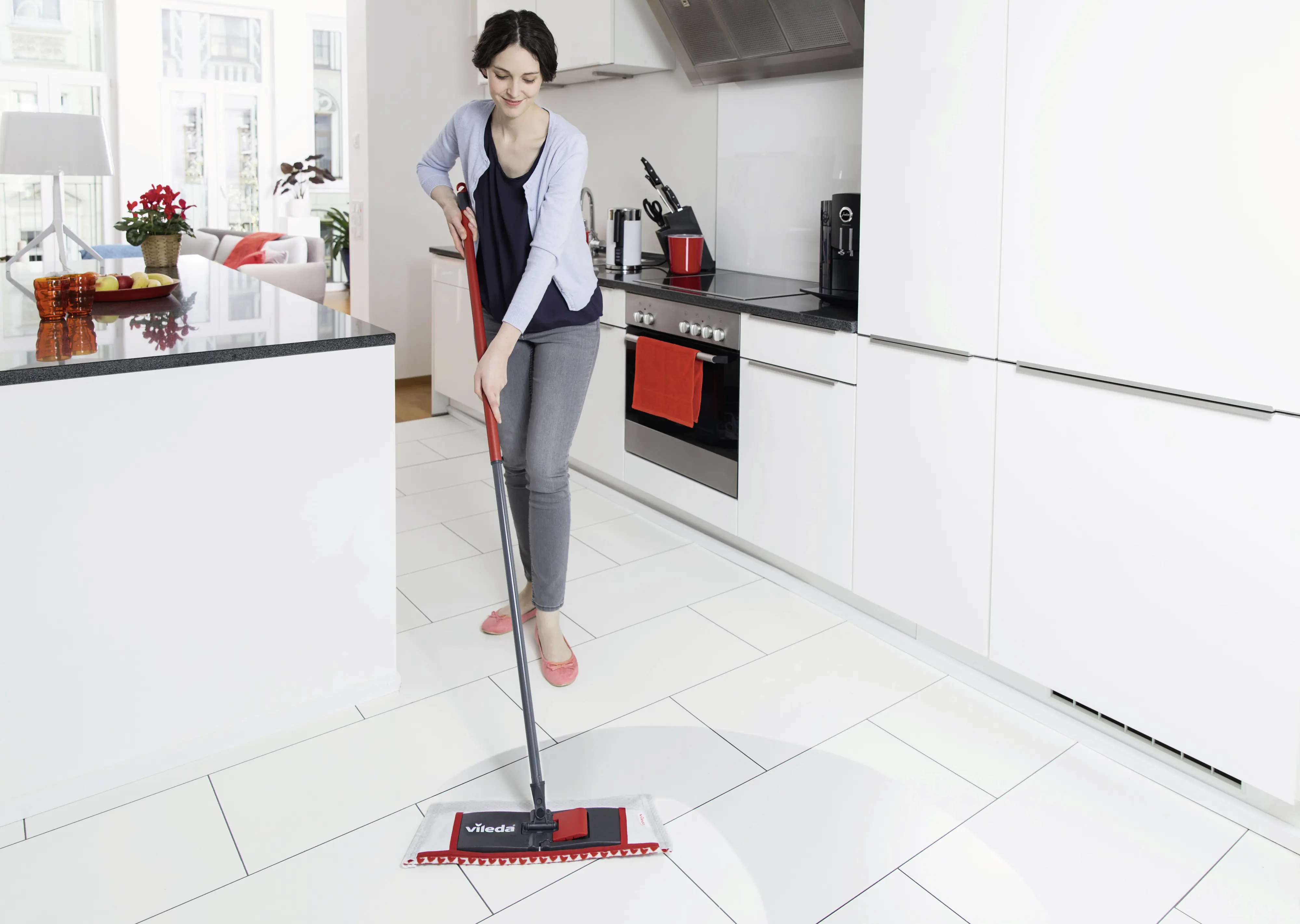 Vileda Bodenwischer WischMat Extra mit Teleskopstiel
