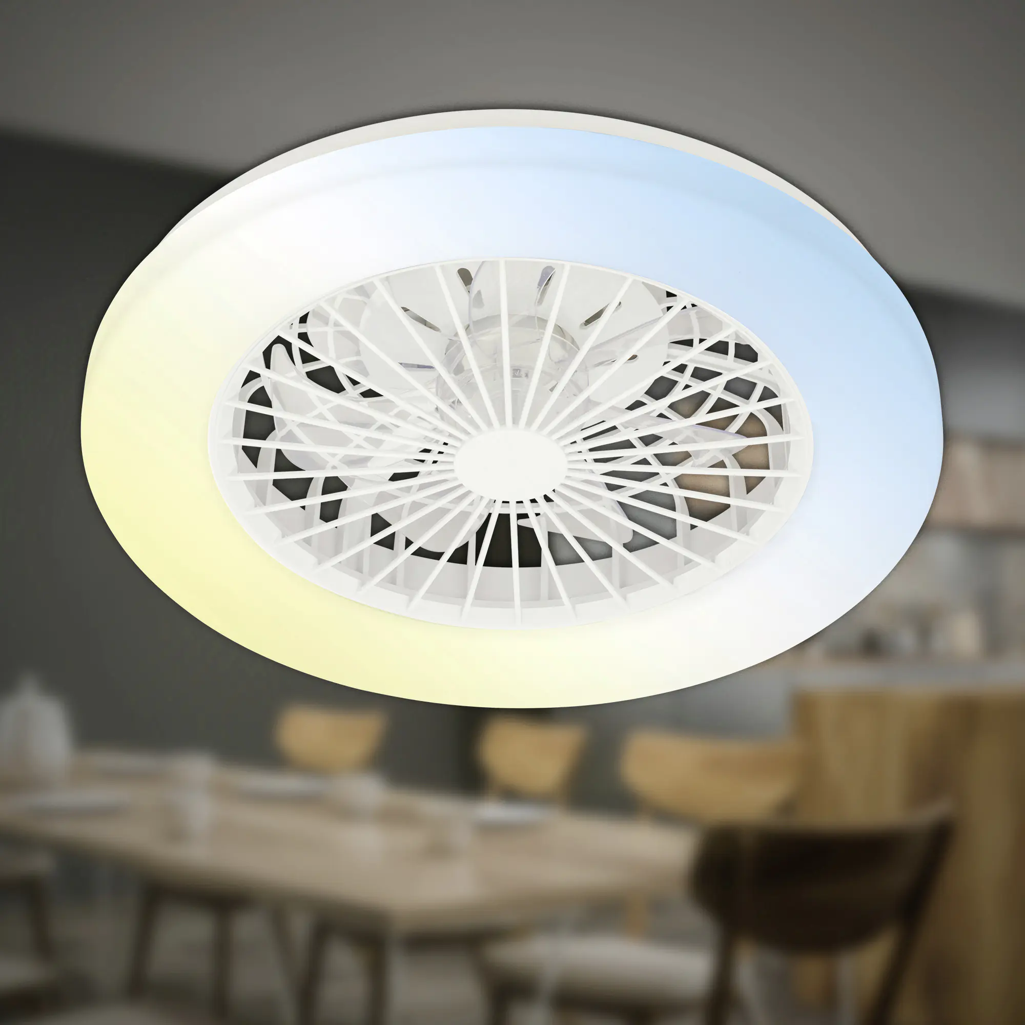 Briloner LED Deckenleuchte mit Ventilator Fanti Ø 48,5 cm 49 W weiß CCT dimmbar