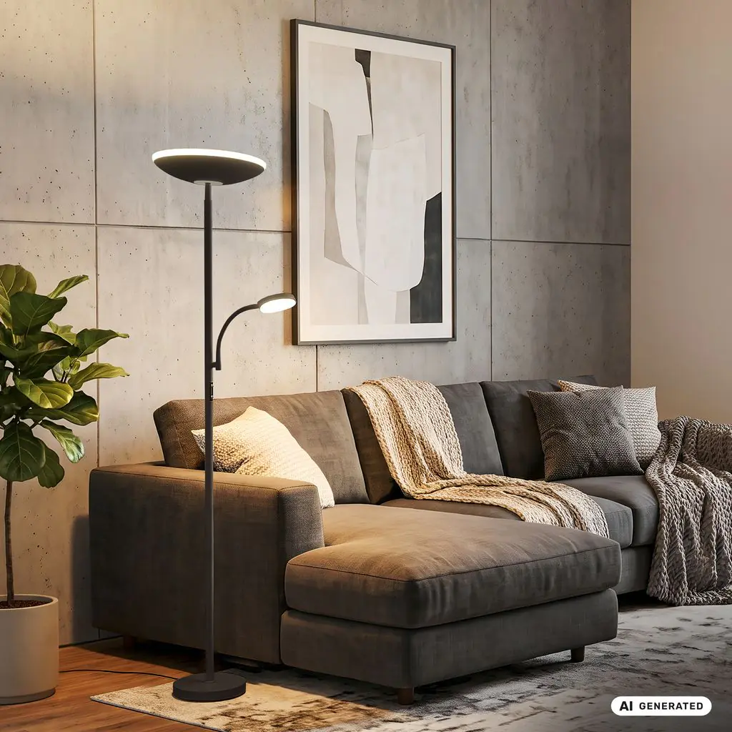 Briloner LED-Stehleuchte SIRA mit Lesearm Ø 26 x 180 cm schwarz