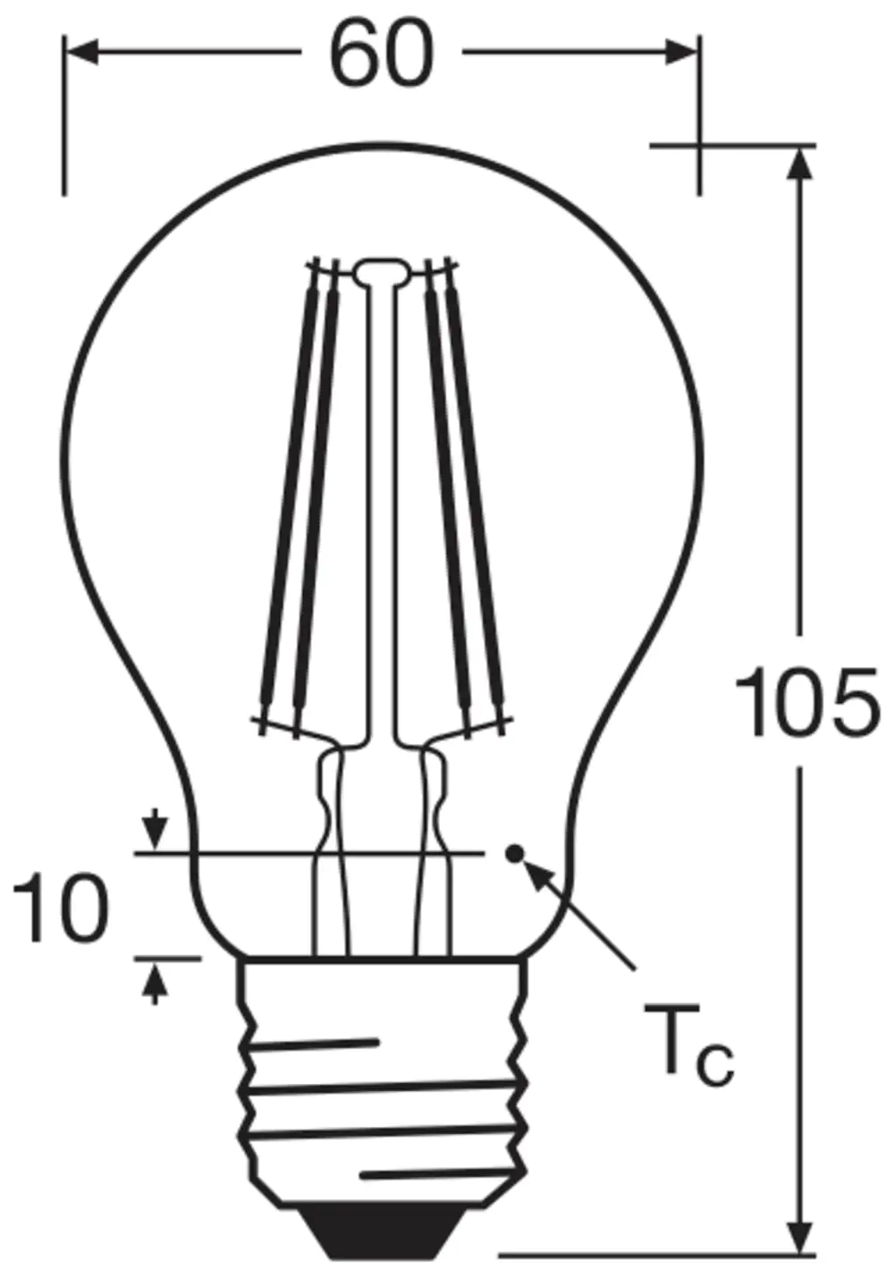 Osram LED Leuchtmittel Classic A60 E27 7W warmweiß, klar
