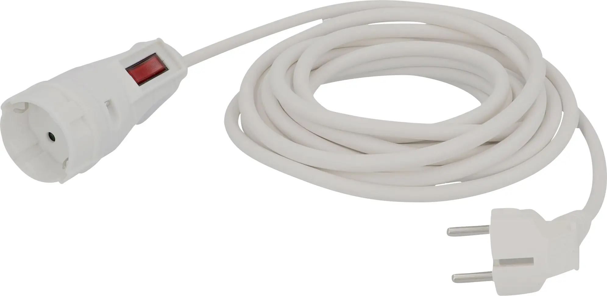 Unitec Verlängerungskabel Innen 5 Meter H05VV-F3G1,5, weiß, mit Schalter Unitec Verlängerungskabel Innen 5 Meter H05VV-F3G1,5, weiß, mit Schalter