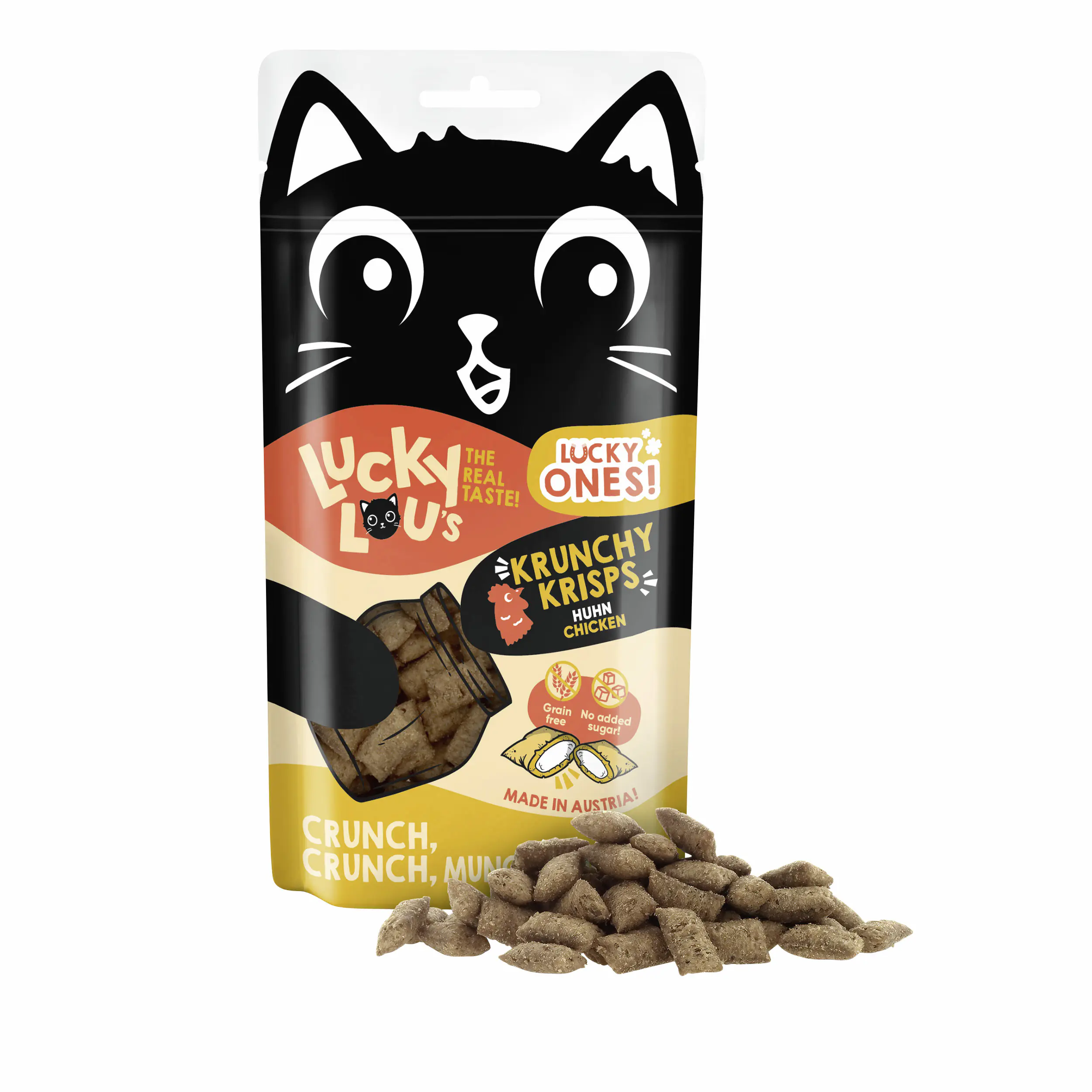 Lucky Lou Katzensnack Krunchy Krisps Huhn 60 g