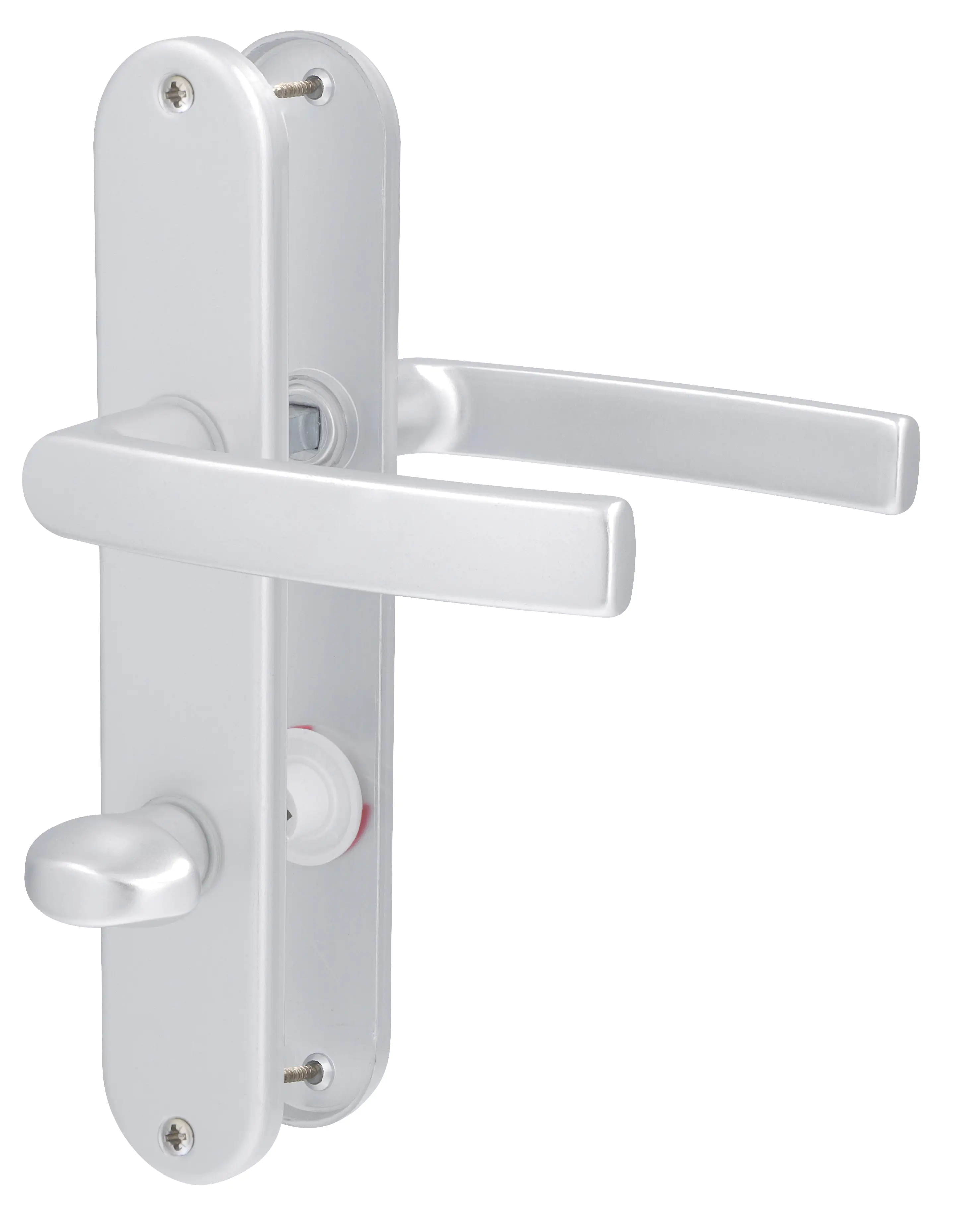 Alpertec WC-Langschildgarnitur Vanda Aluminium F1 silber abgerundet