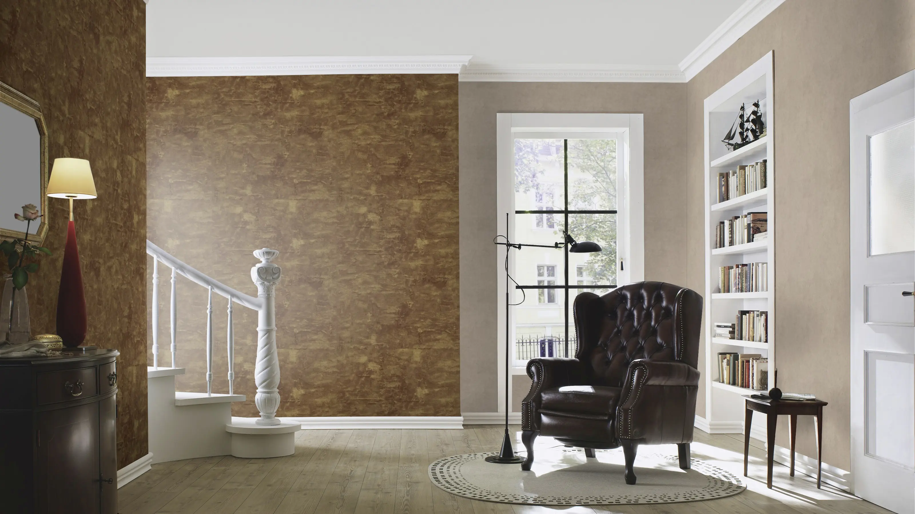 Rasch Vliestapete 315165 Braun-Kupfer Uni 10,05 m x 0,53 m