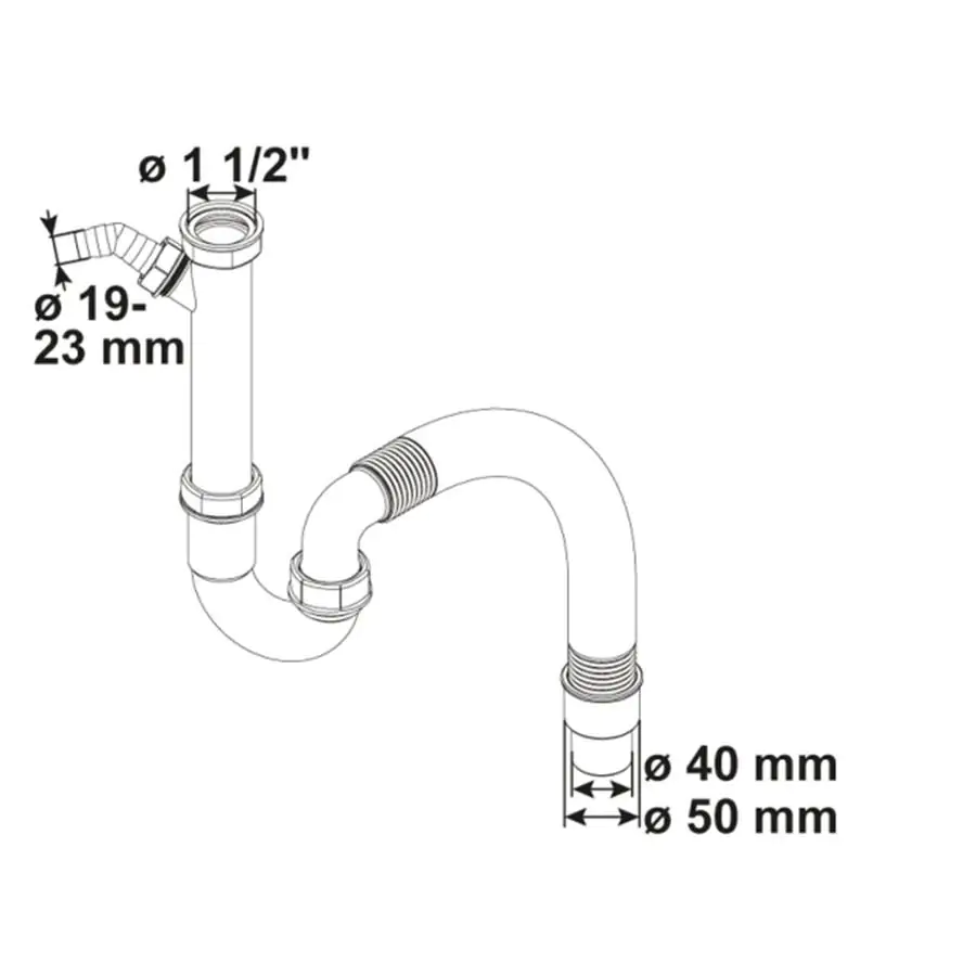 Cornat Spültisch-Röhren-Geruchsverschluss 1  1/2&quot; x 50 mm
