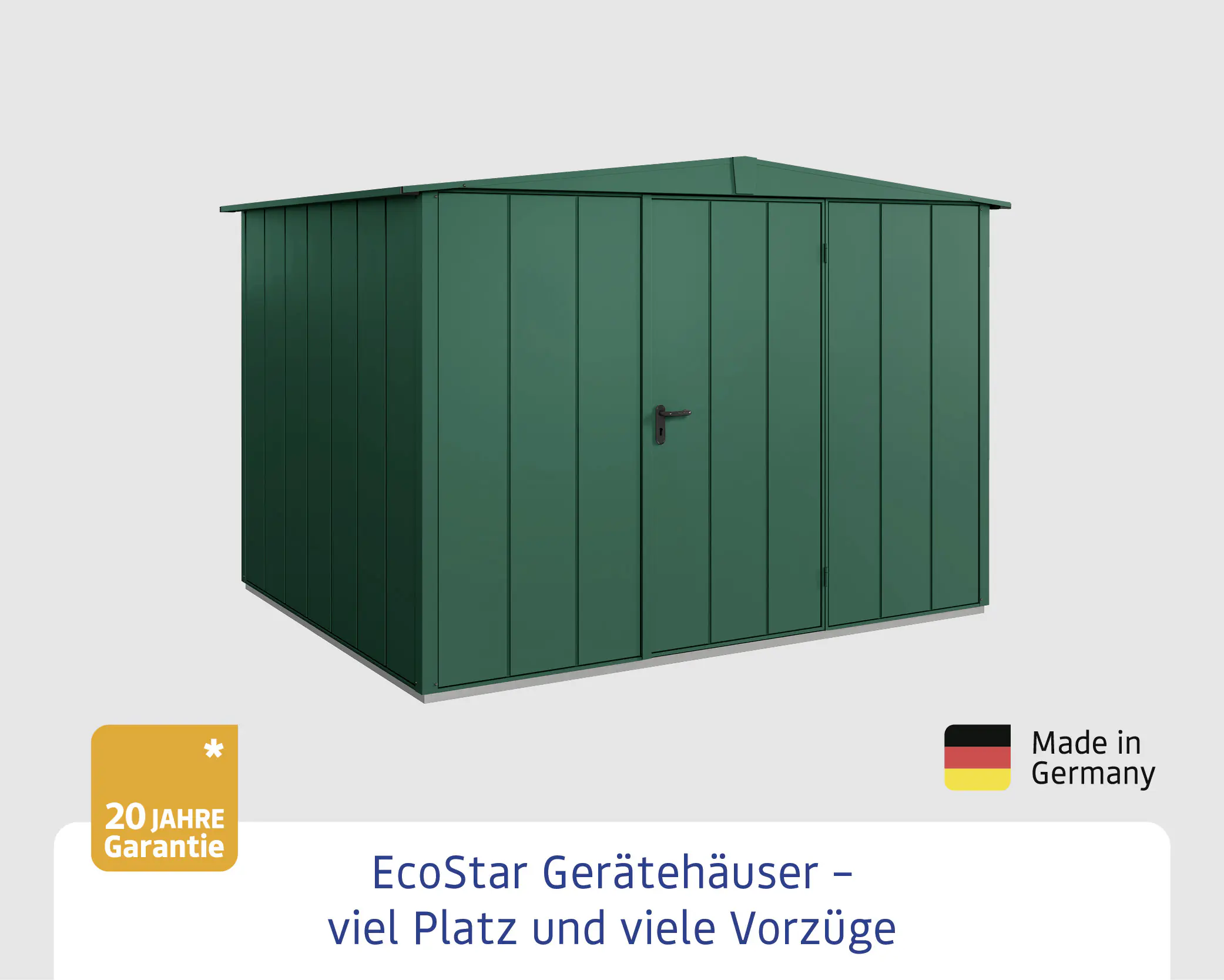 EcoStar Gerätehaus Elegant-S Typ 3 323,6 x 247,7 x 219,4 cm moosgrün
