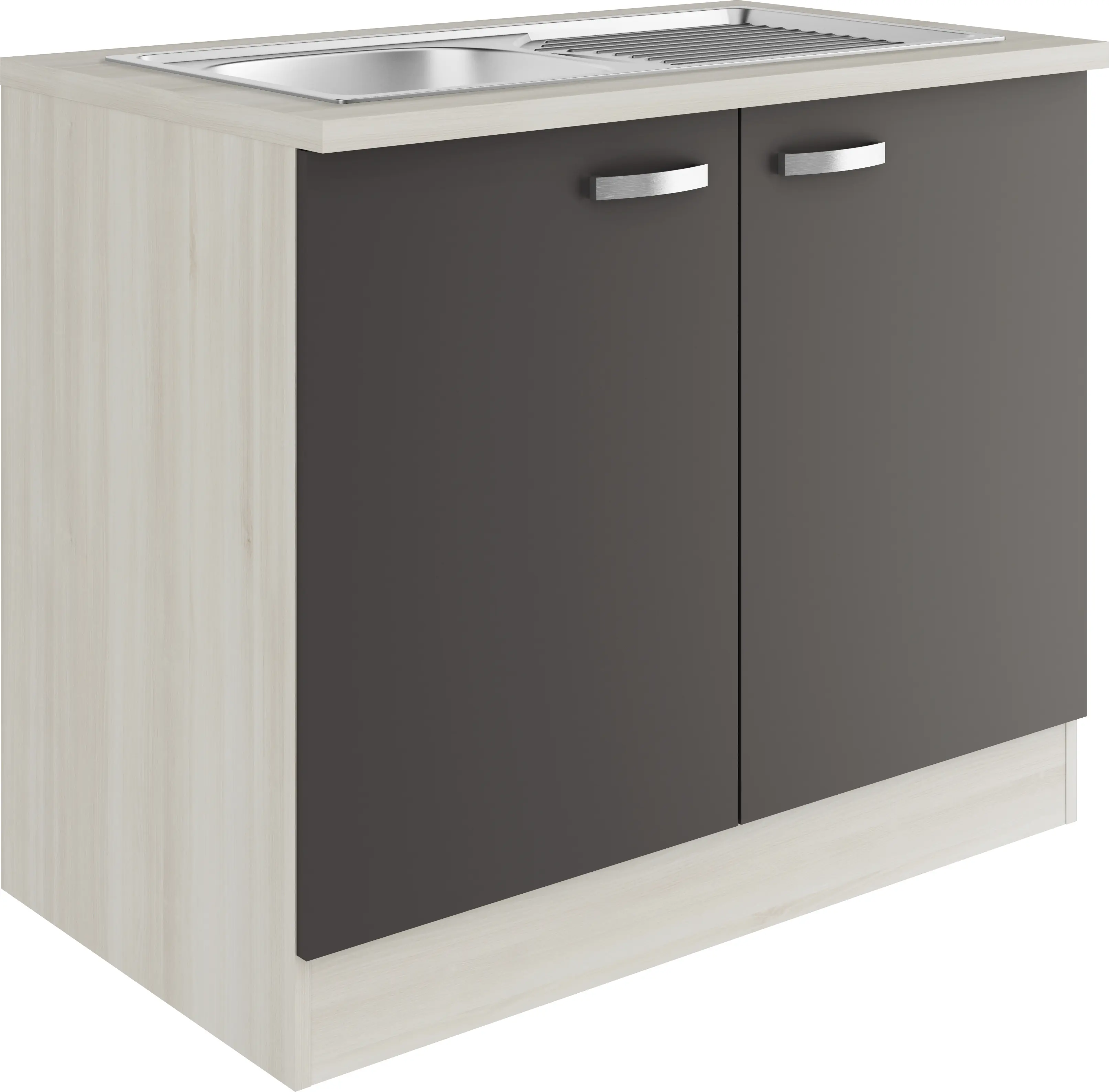 Optifit Spülenunterschrank Faro 220 anthrazit/akazie 100 cm