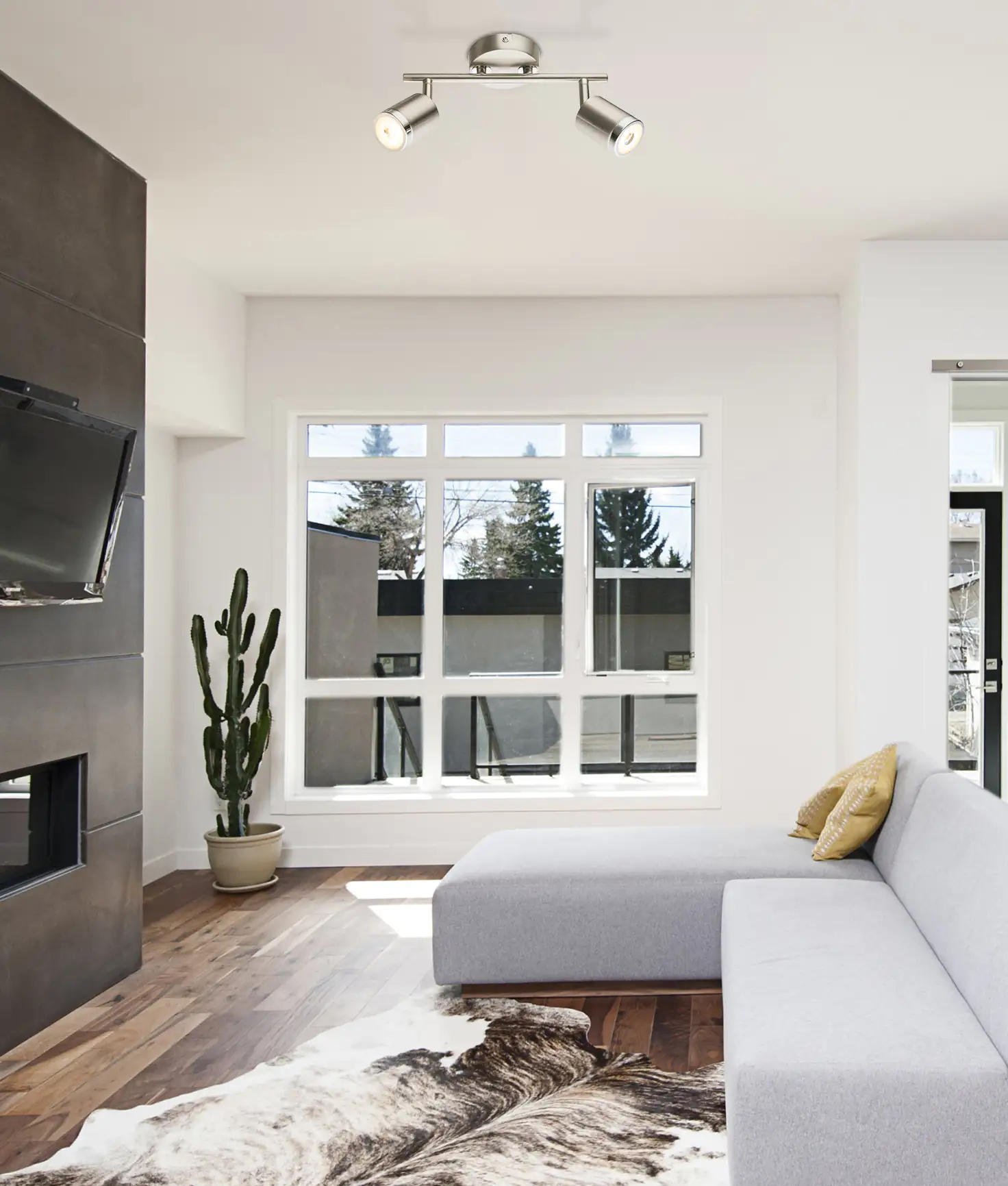 Globo 2er LED Spot Comore nickel 25 x 9 cm warmweiß