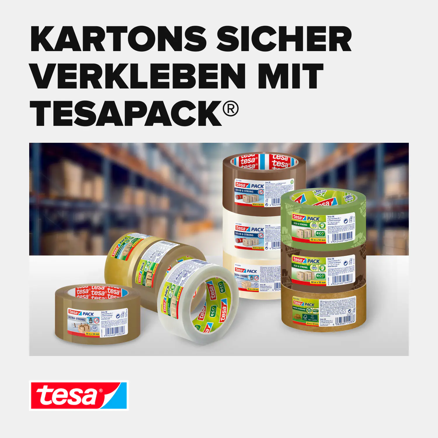 tesa Pack Solid & Strong 66 m x 50 mm, transparent