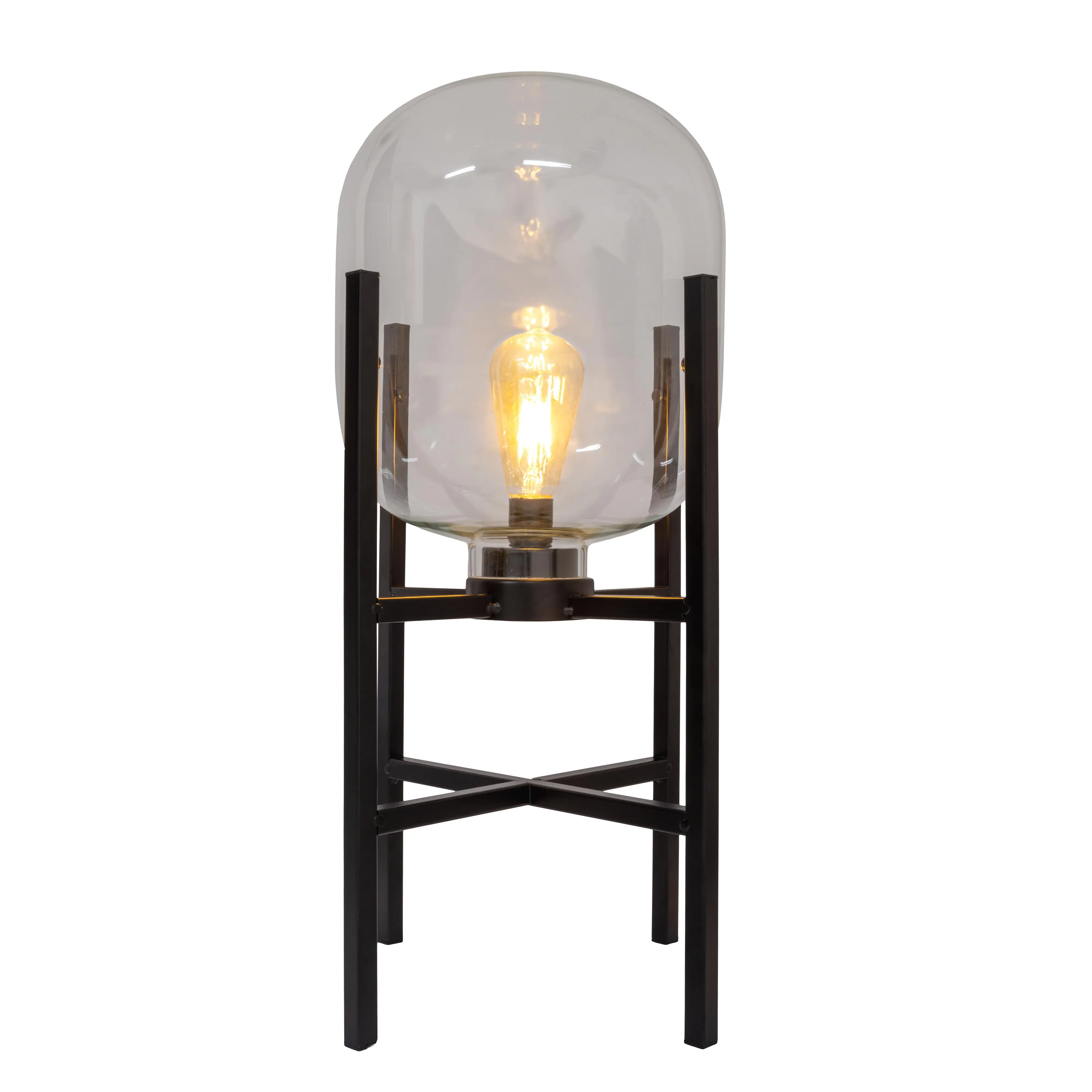 Näve Akku-Außenleuchte Lora 58 cm schwarz/transparent warmweiß