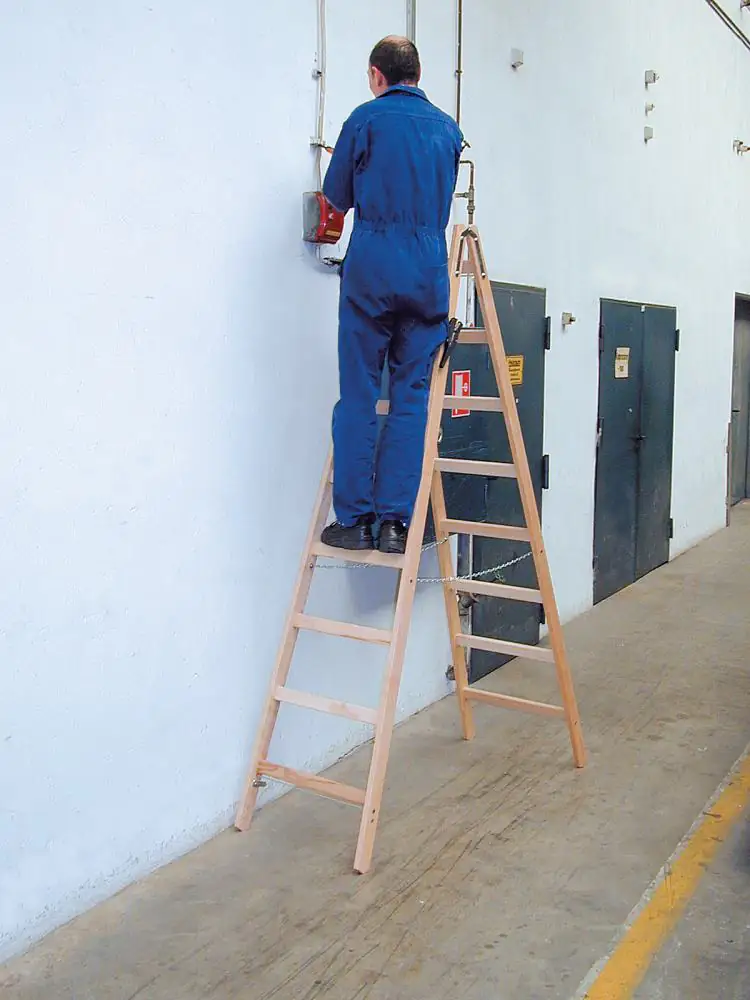 Stabilo Sprossen-Doppelleiter Holz 2 x 8 Sprossen