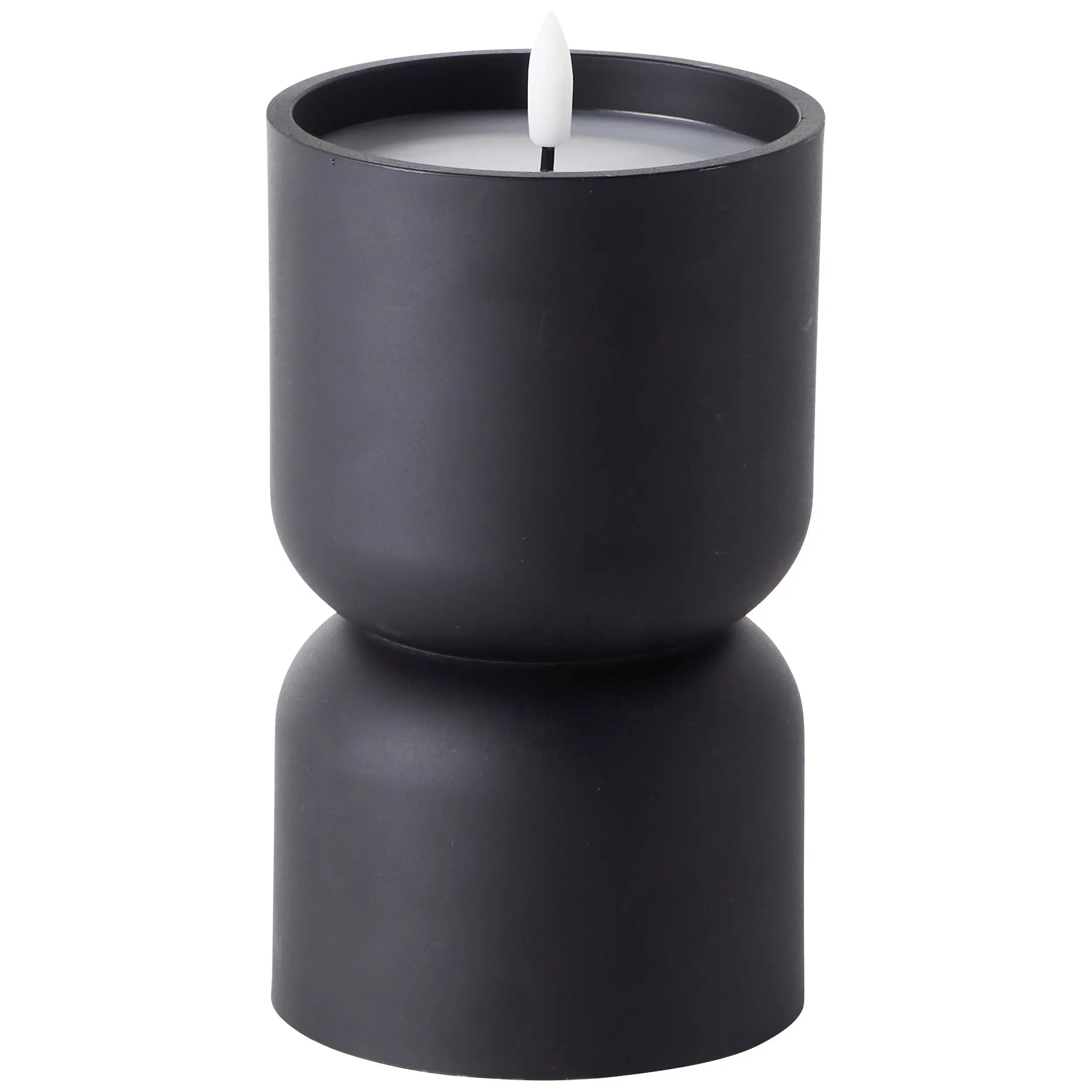 Brilliant LED Kerze batteriebetrieben mit Timer Ø 9,8 x 18,5 cm schwarz