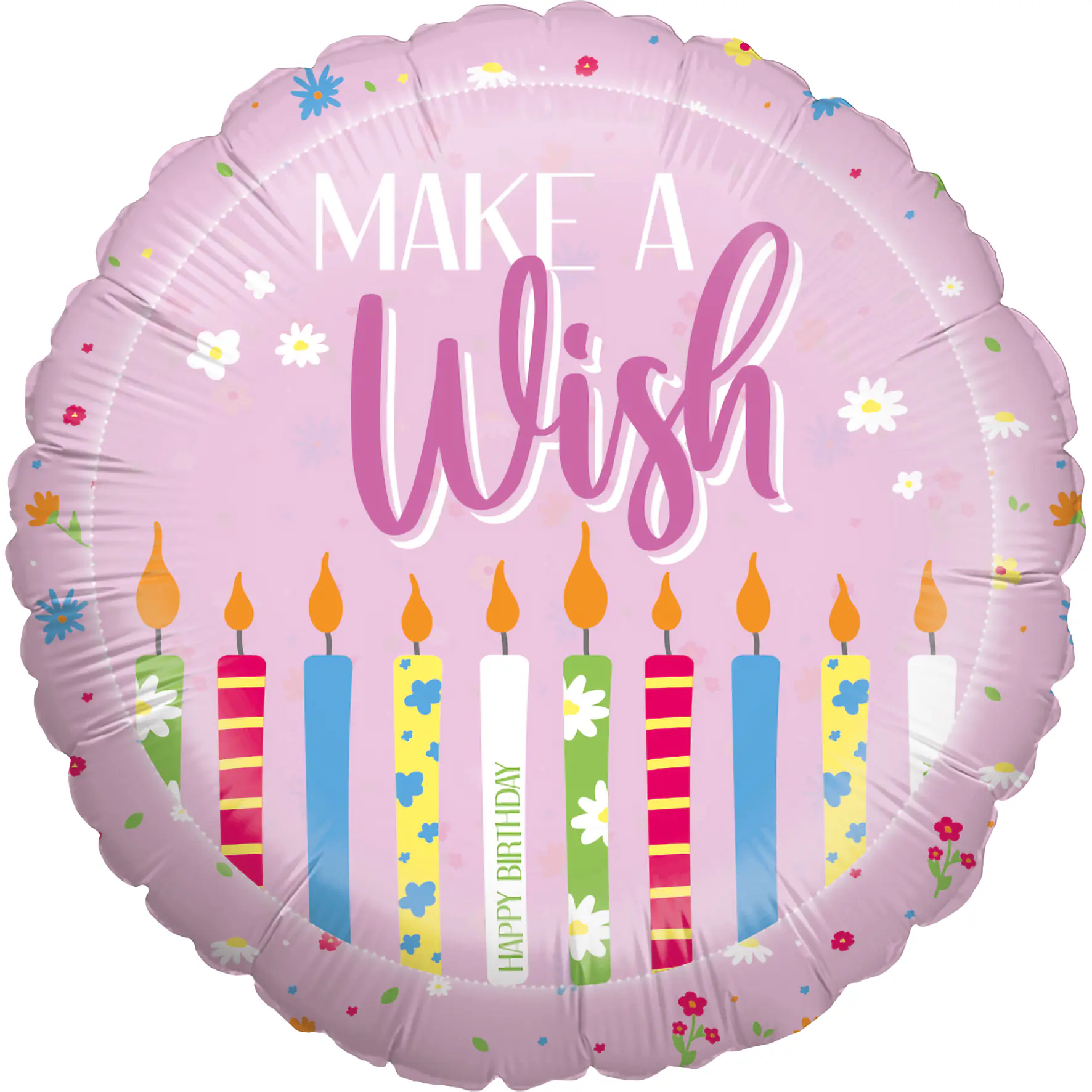 Folienballon Make a Wish rosa Ø 45 cm 1 Stück