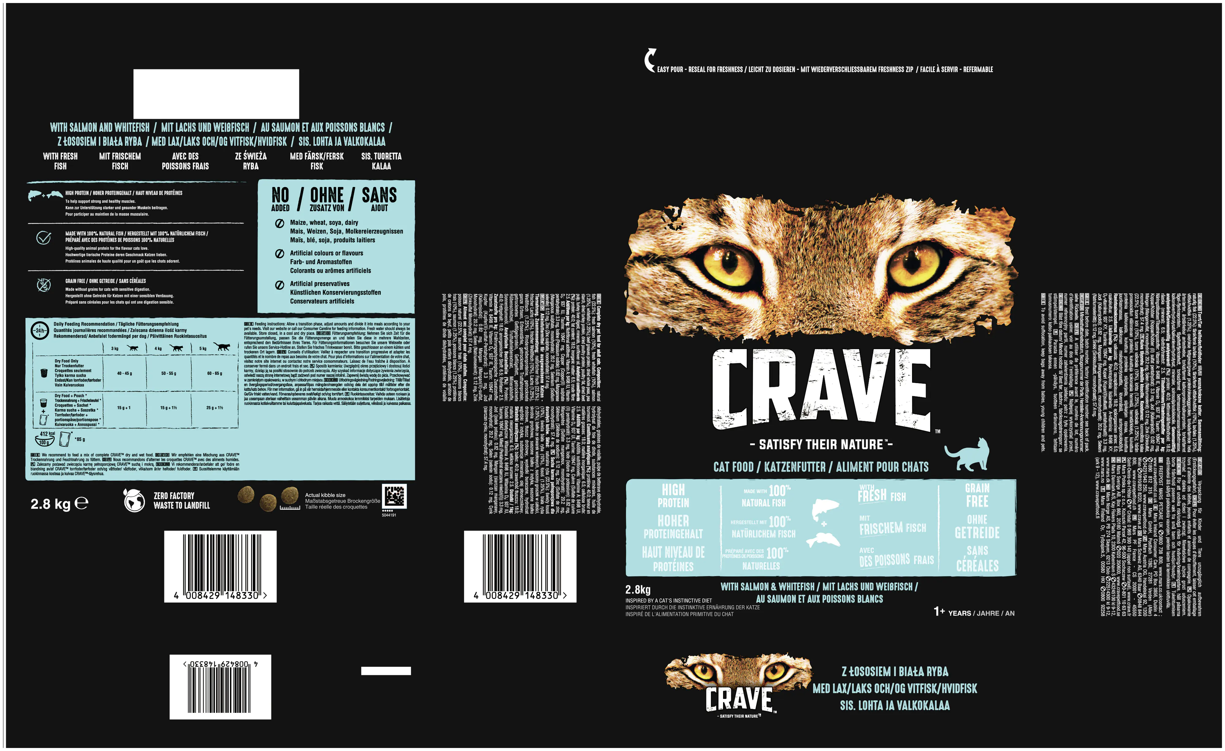 Crave Adult mit Lachs und Weißfisch Katzenfutter 2,8 kg Crave Adult mit Lachs und Weißfisch Katzenfutter 2,8 kg