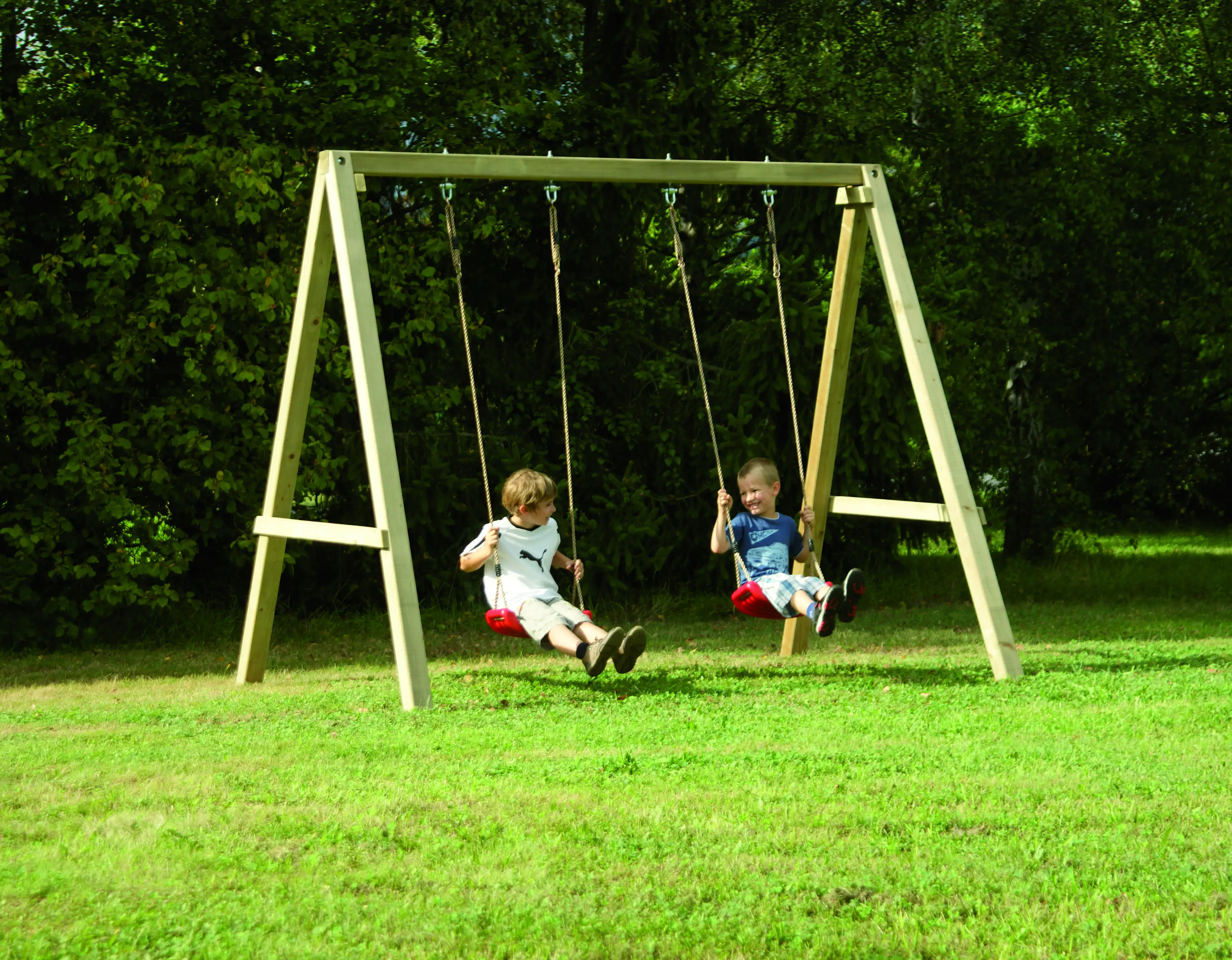 Doppelschaukel Ronja 255 x 167 x 221 cm grün, incl. zwei Schaukelbretter