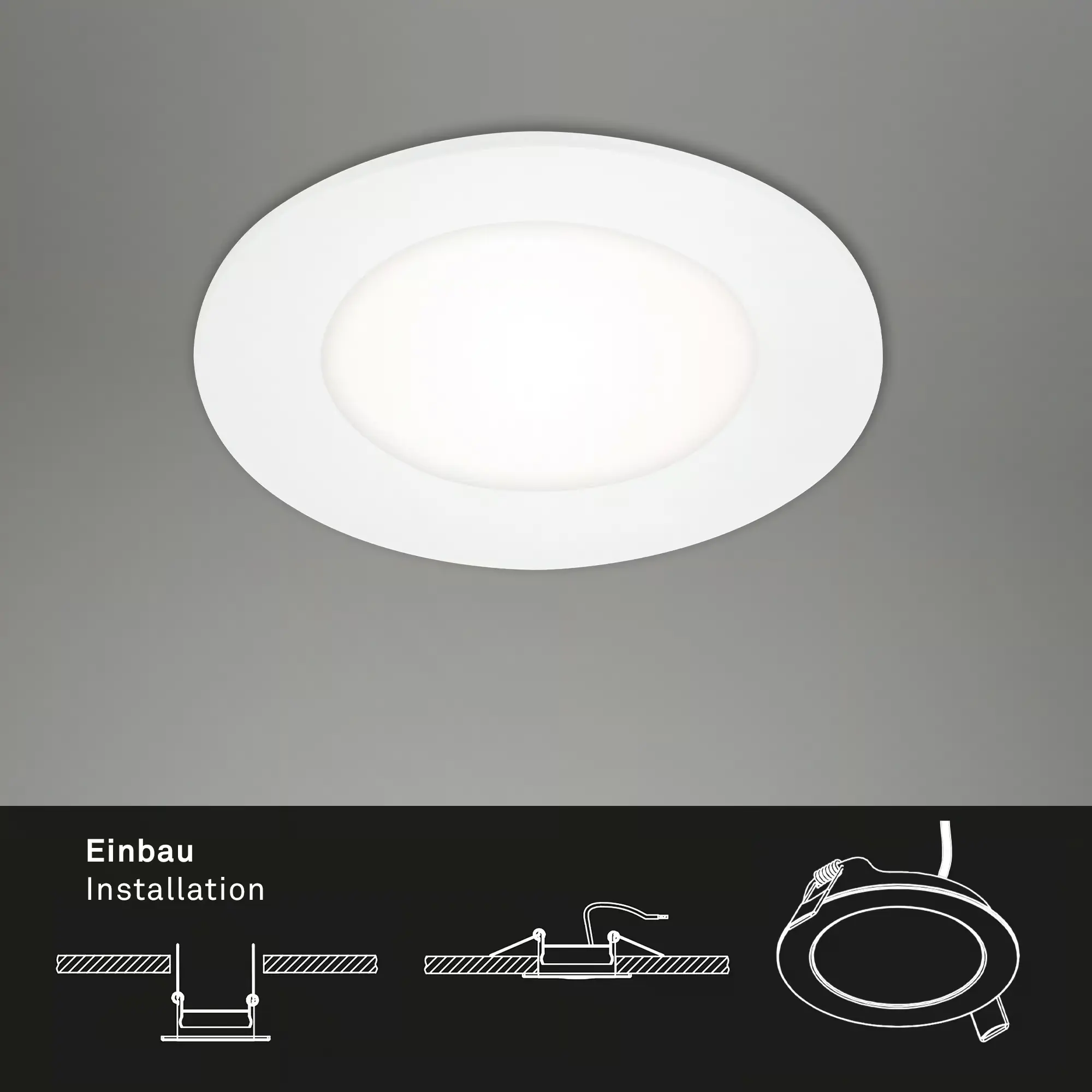 Di-Ka LED Einbauleuchte Flat-In 3er Set weiß Ø 8,6 cm 3W, neutralweiß