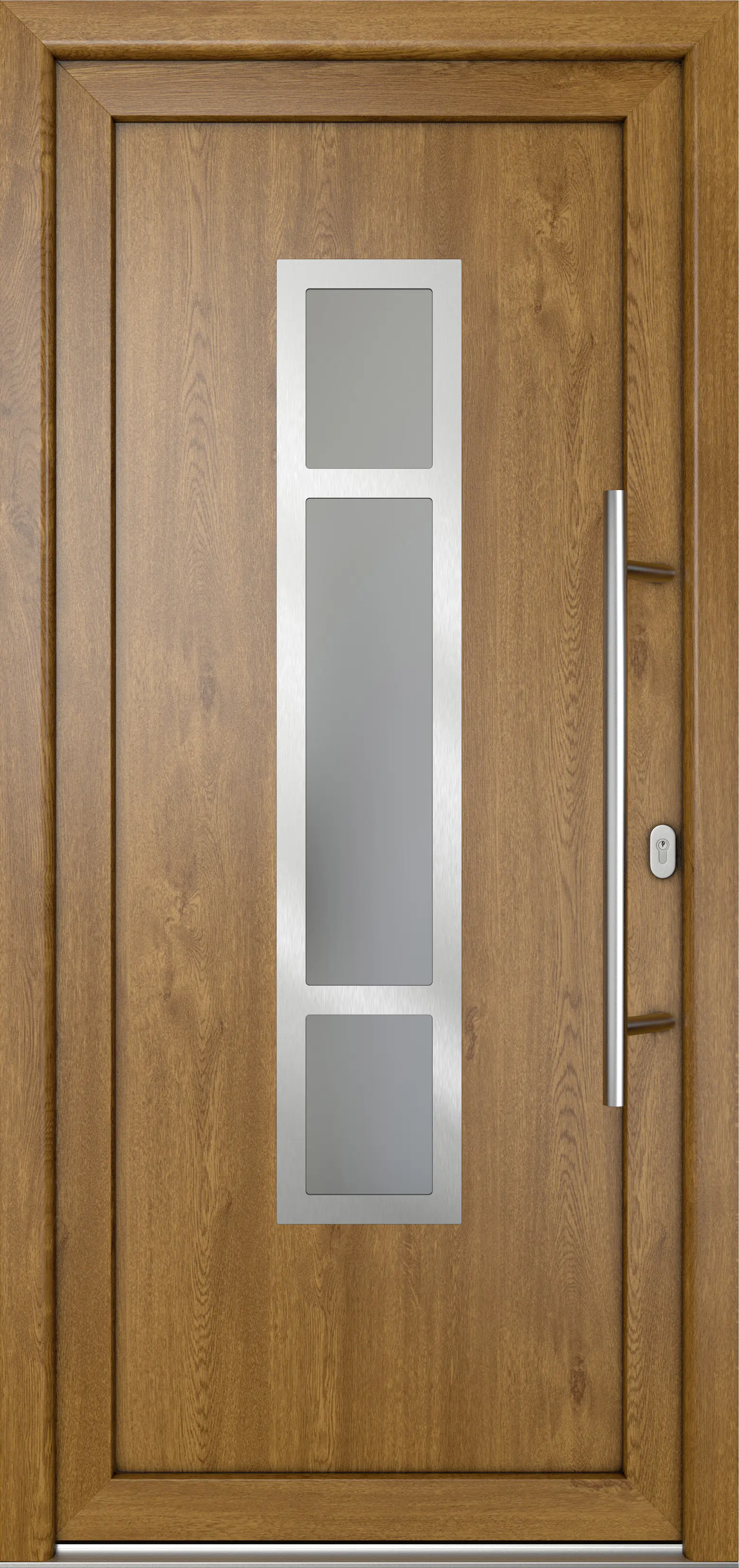 Meeth Haustür Signum Pro PVC Modell 87 88 x 200 cm DIN Rechts weiß/golden oak
