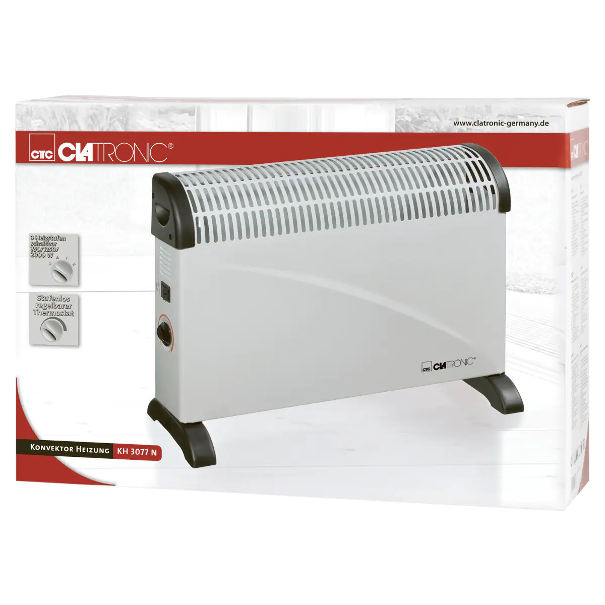 Clatronic Konvektor-Heizung KH 3077 3 Heizstufen schaltbar, 2000 Watt