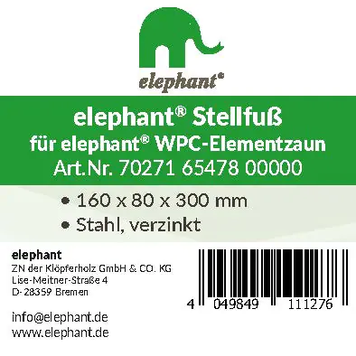 elephant Stellfuß für Alupfosten feuerverzinkt