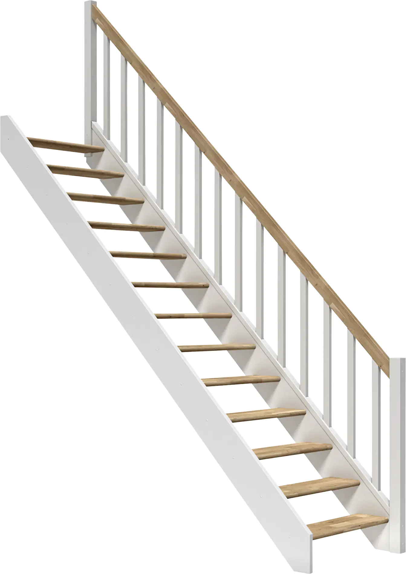 Dolle Raumspartreppen Paris gerade Eiche weiß inkl. Geländer