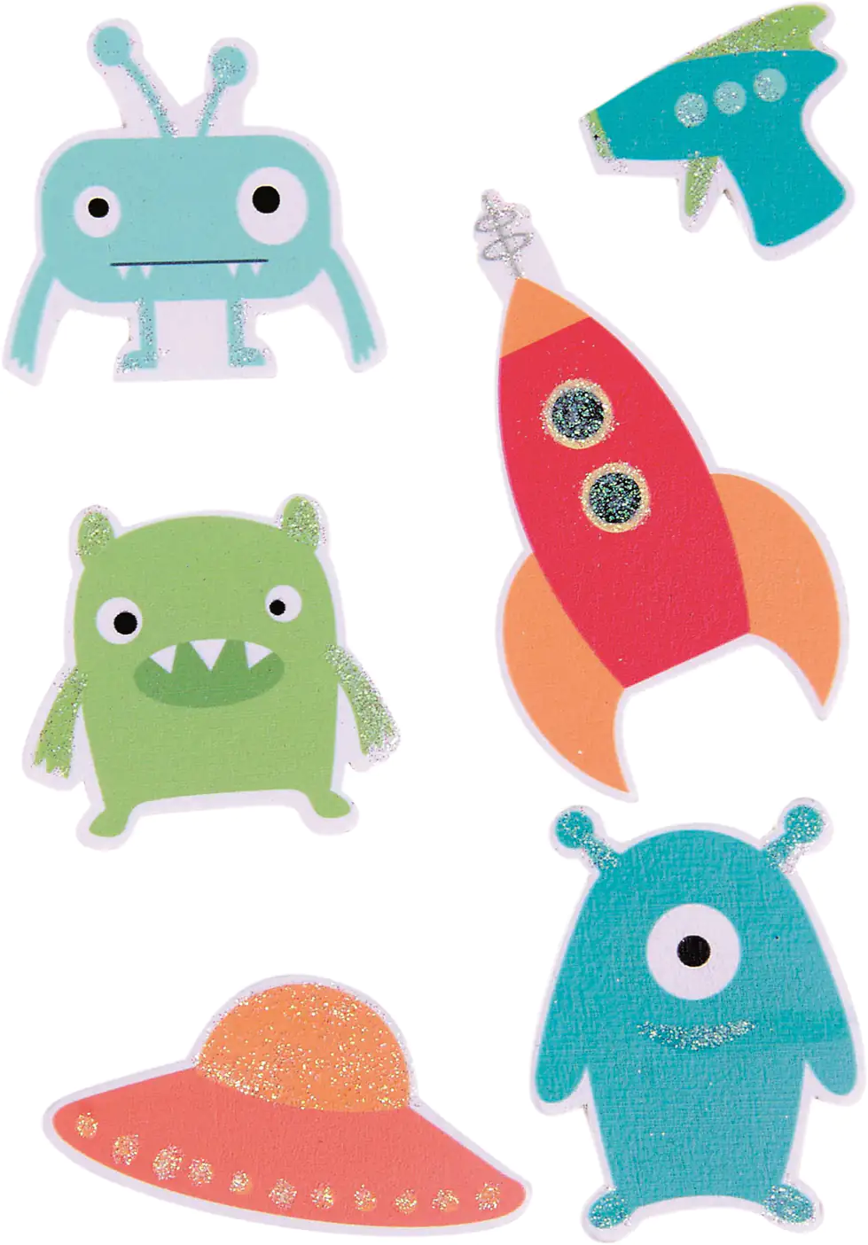 Glorex Holzsticker Weltall 3,5-6,5cm, 6 Stück