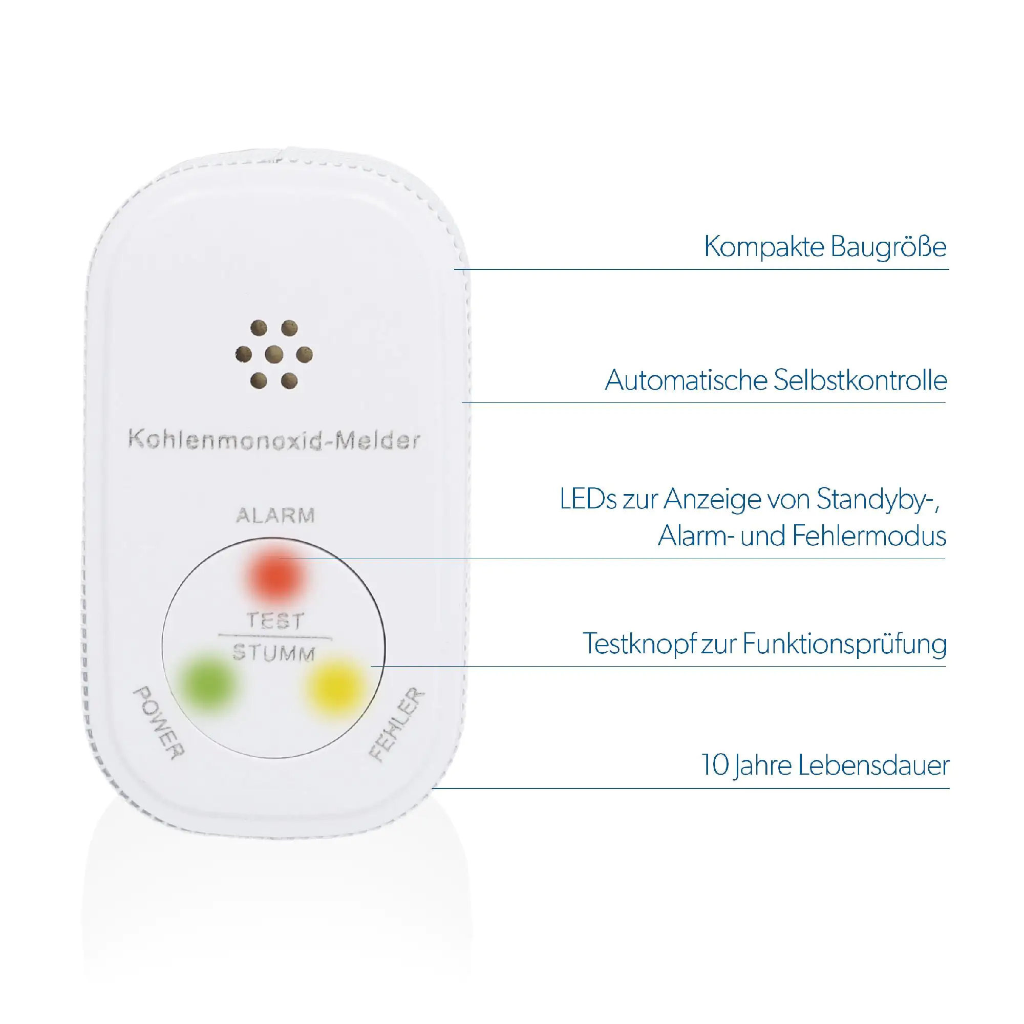 Kohlenmonoxidmelder weiß, mini Kohlenmonoxidmelder weiß, mini