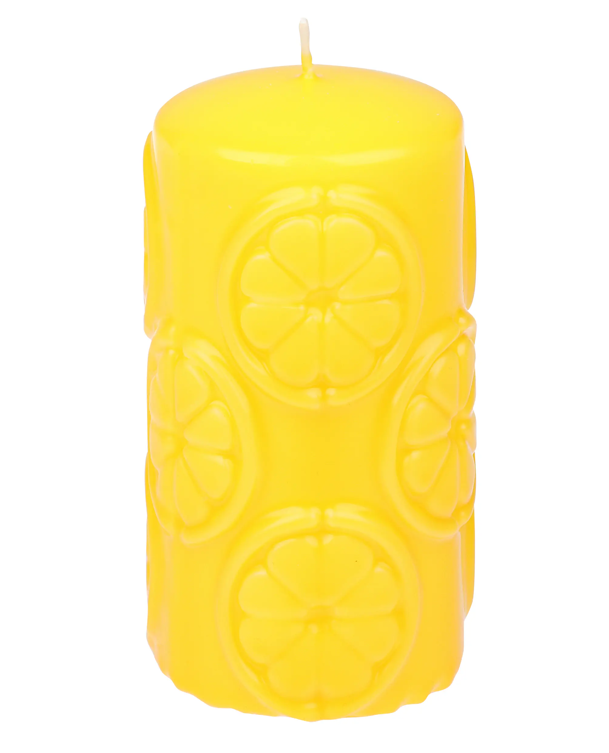 Steinhart Stumpenkerze Lemon Slice Ø 5,7 x 11 cm gelb  