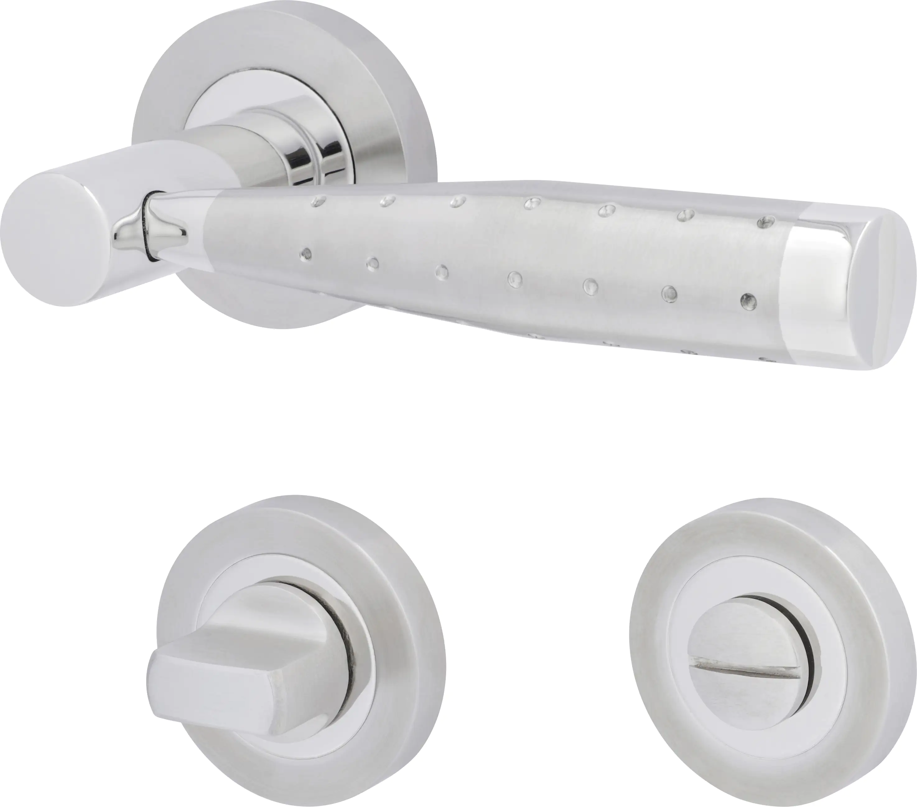 Alpertec WC-Rosettengarnitur Solid 5 Edelstahl silber rund