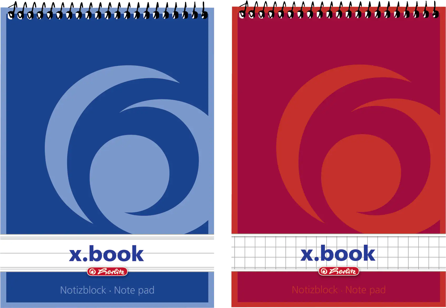 herlitz Spiralnotizblock A6 50 Blatt kaiert  4 Stück