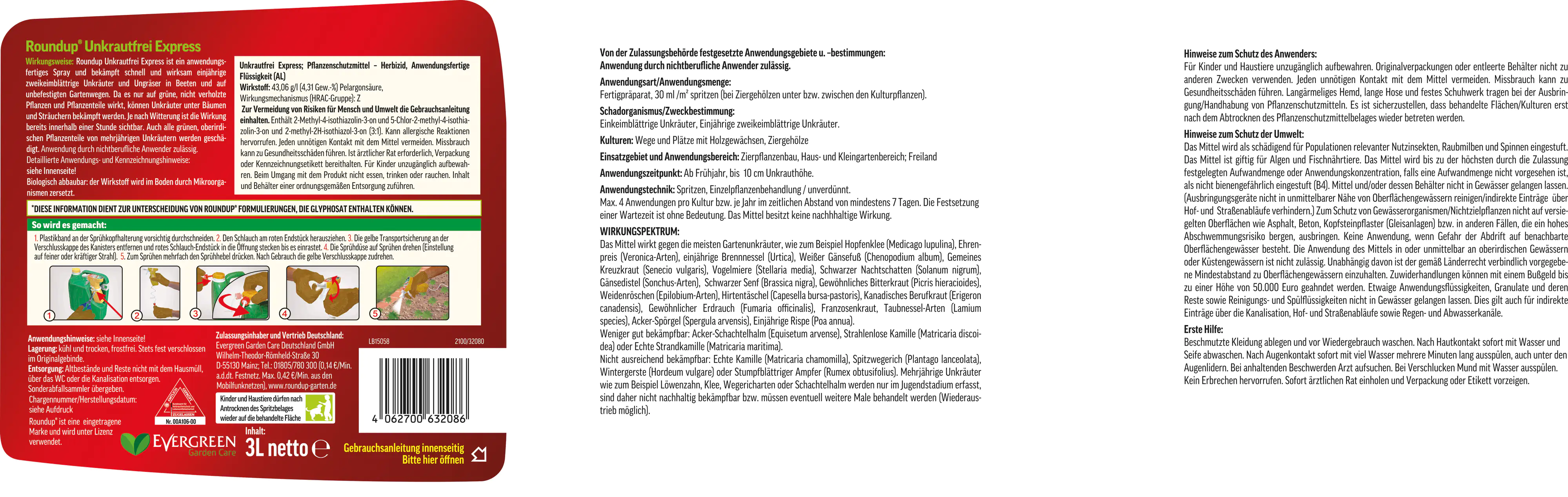 Roundup Express Sprühsystem - 3 Liter