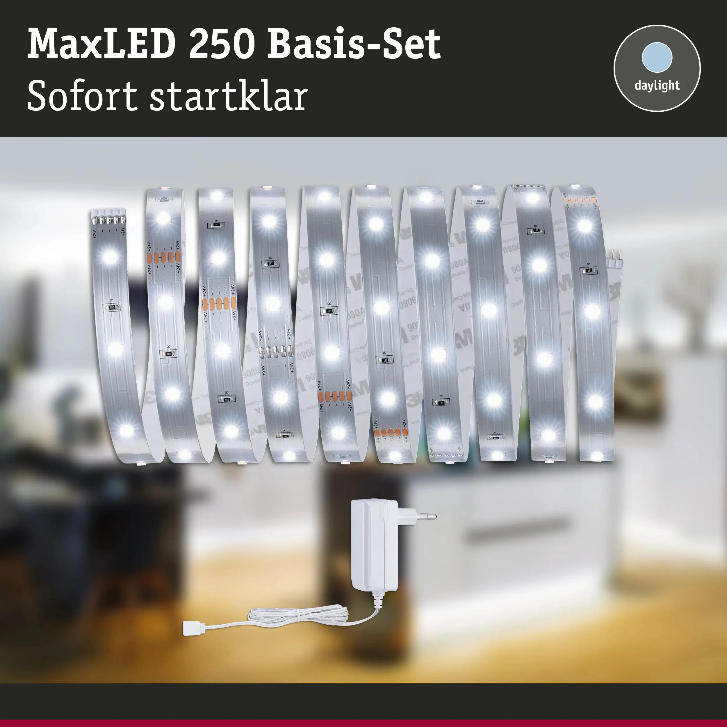 Paulmann LED-Streifen Set MaxLED 3 m 12 W kaltweiß silber dimmbar