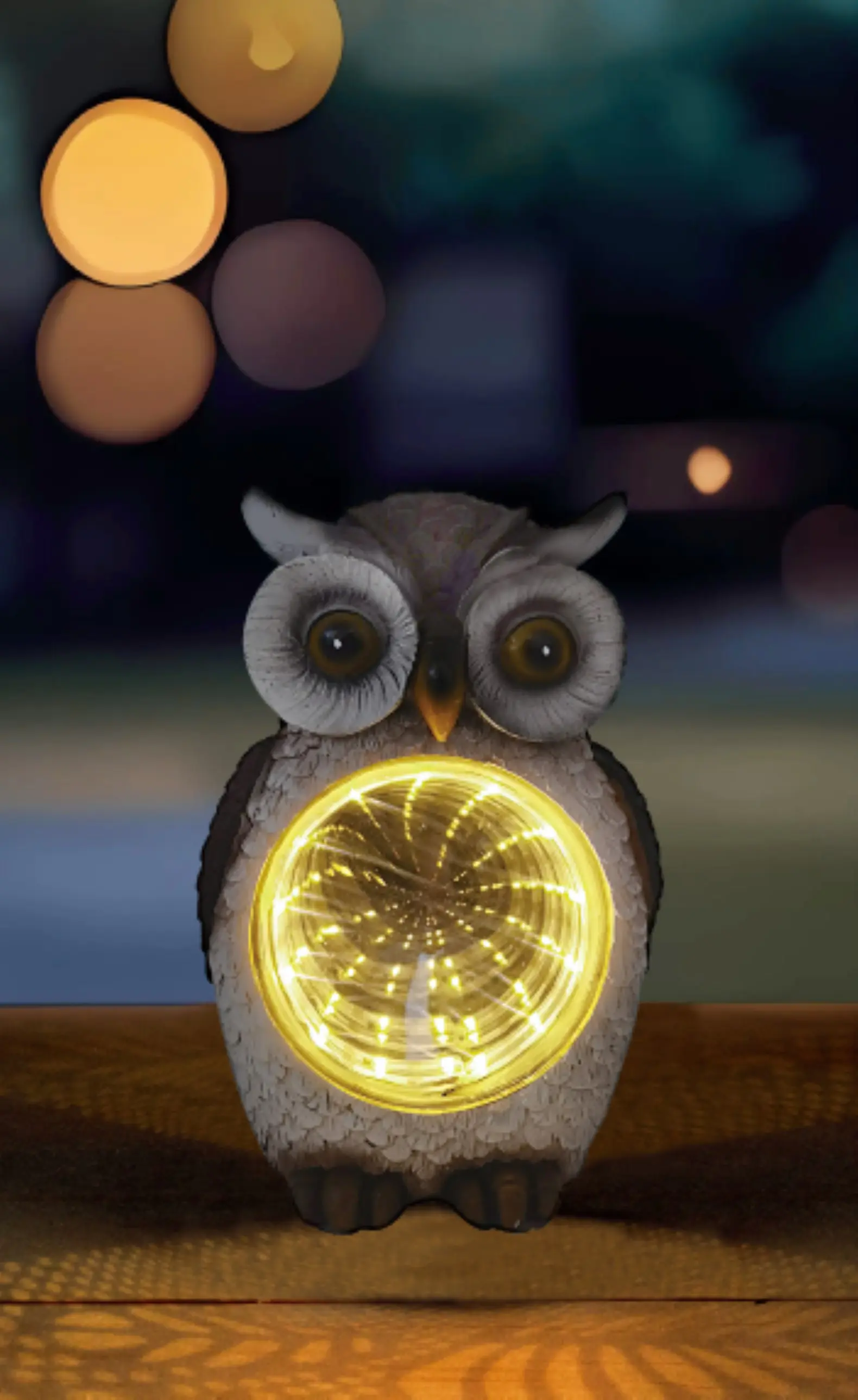 LED Solarleuchte Eule mit Dämmerungssensor grau-weiß LED Solarleuchte Eule mit Dämmerungssensor grau-weiß