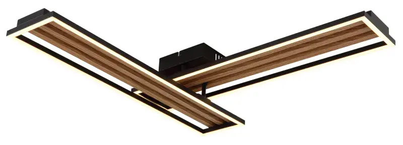 Globo Deckenleuchte Dakari I 90 x 21 cm L x B schwarz warmweiß